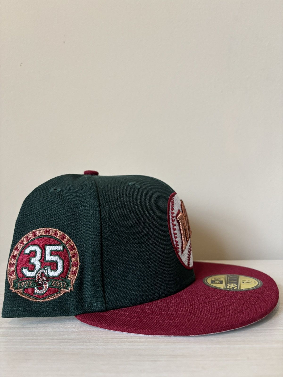 Topperz Seattle Mariners Fitted Size 7 1/2 Super Sonics Topperz Size ONE SIZE - 2 Thumbnail