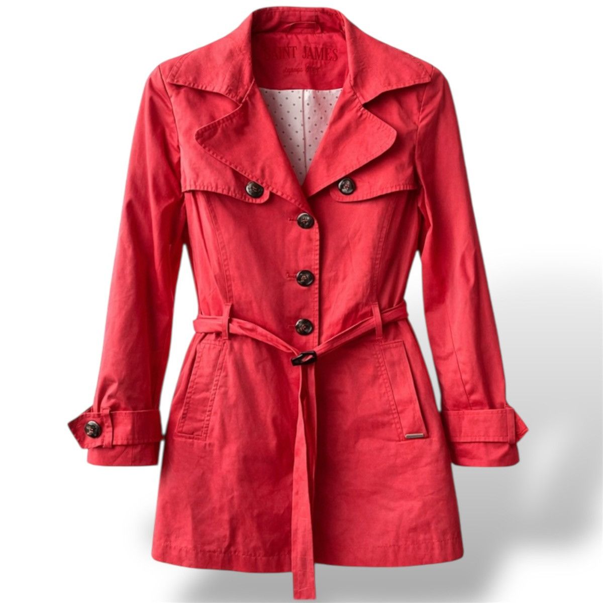 Saint James SAINT JAMES VINTAGE WOMEN PINK/ORANGE SOLID TRENCH COAT SZ 8 Size M / US 6-8 / IT 42-44 - 1 Thumbnail
