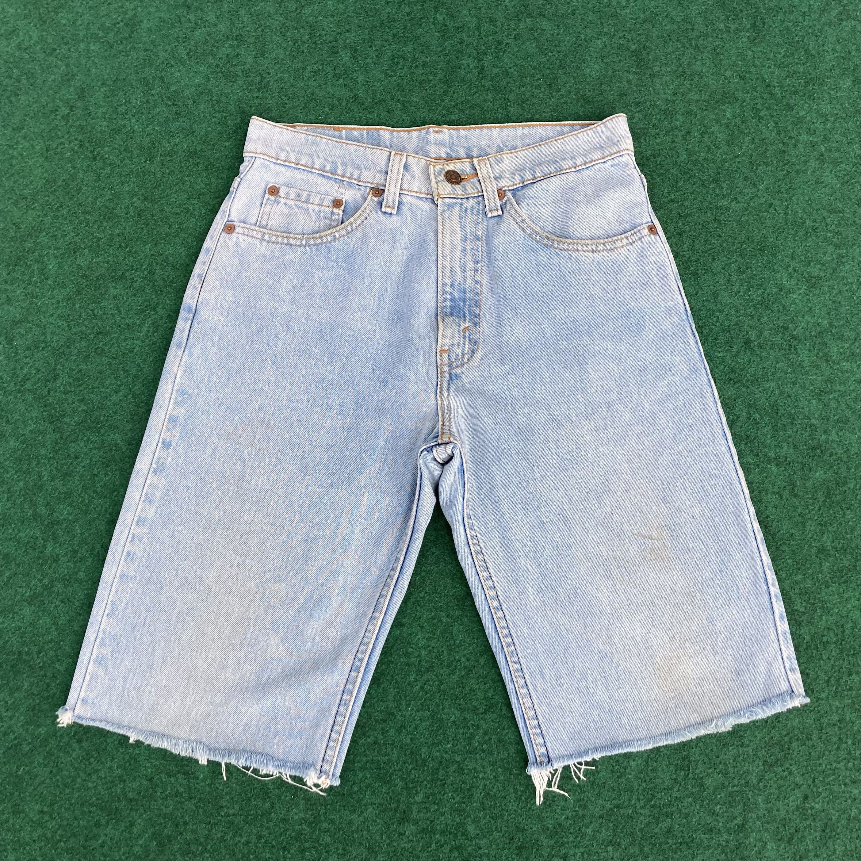 Levi's × Vintage Vtg Levis 520 Short Distressed Jorts Ripped Grunge Jeans Size US 28 / EU 44 - 1 Thumbnail