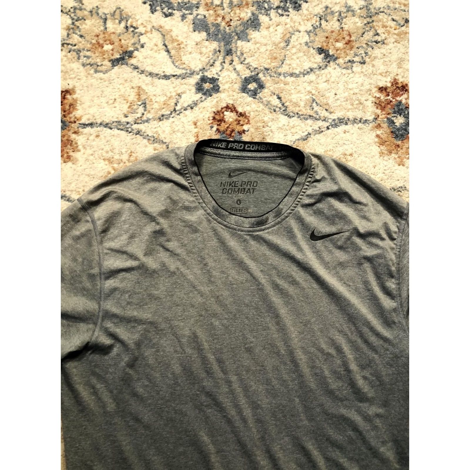 Nike Nike Pro Combat Shirt Mens Large Gray Dri-Fit Fitted Athletic Training Workout Size US L / EU 52-54 / 3 - 2 Thumbnail