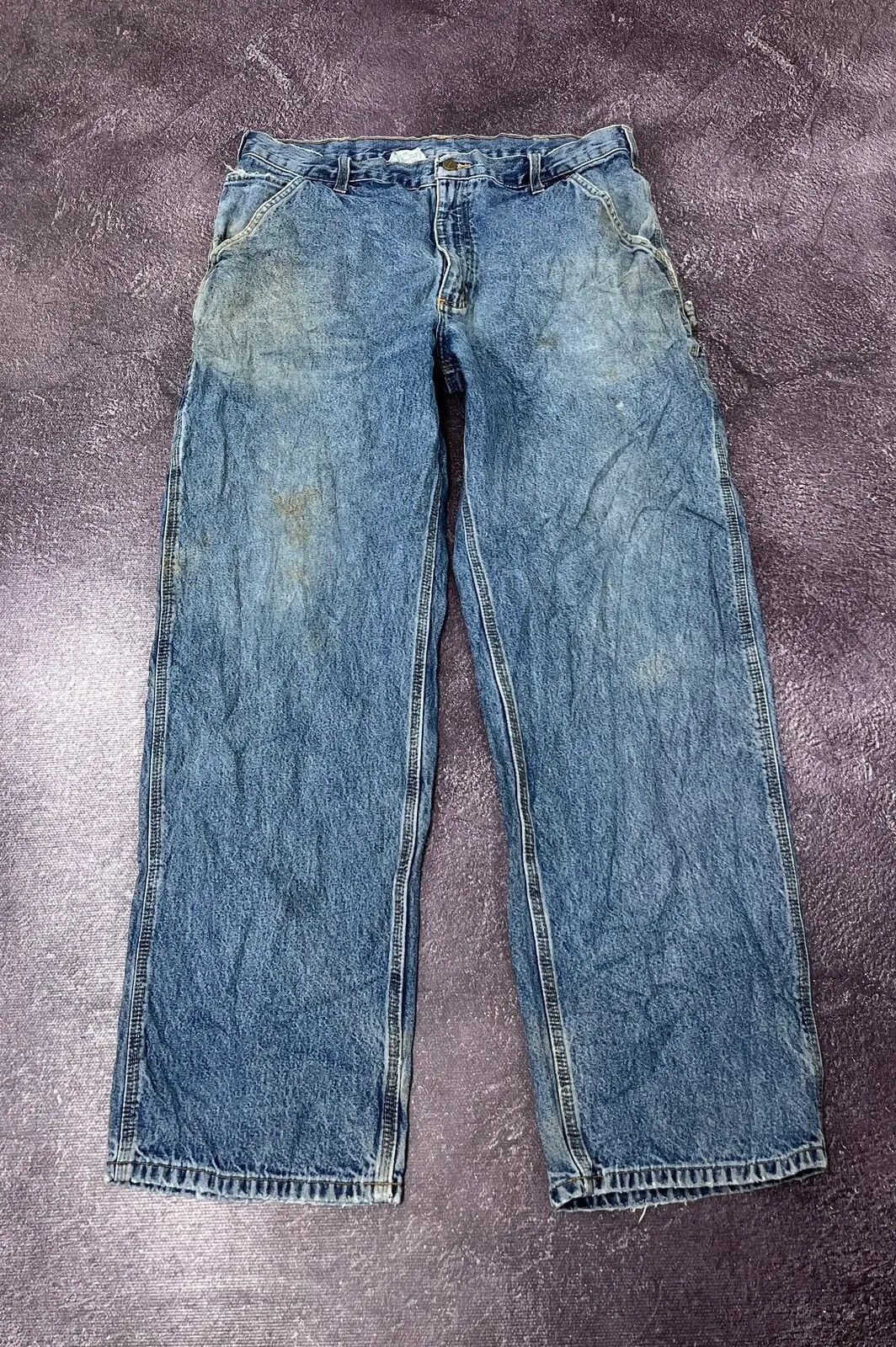 Carhartt Vintage 90s Carhartt USA Faded Blue Work Hype Baggy Jeans Size US 36 / EU 52 - 6 Thumbnail