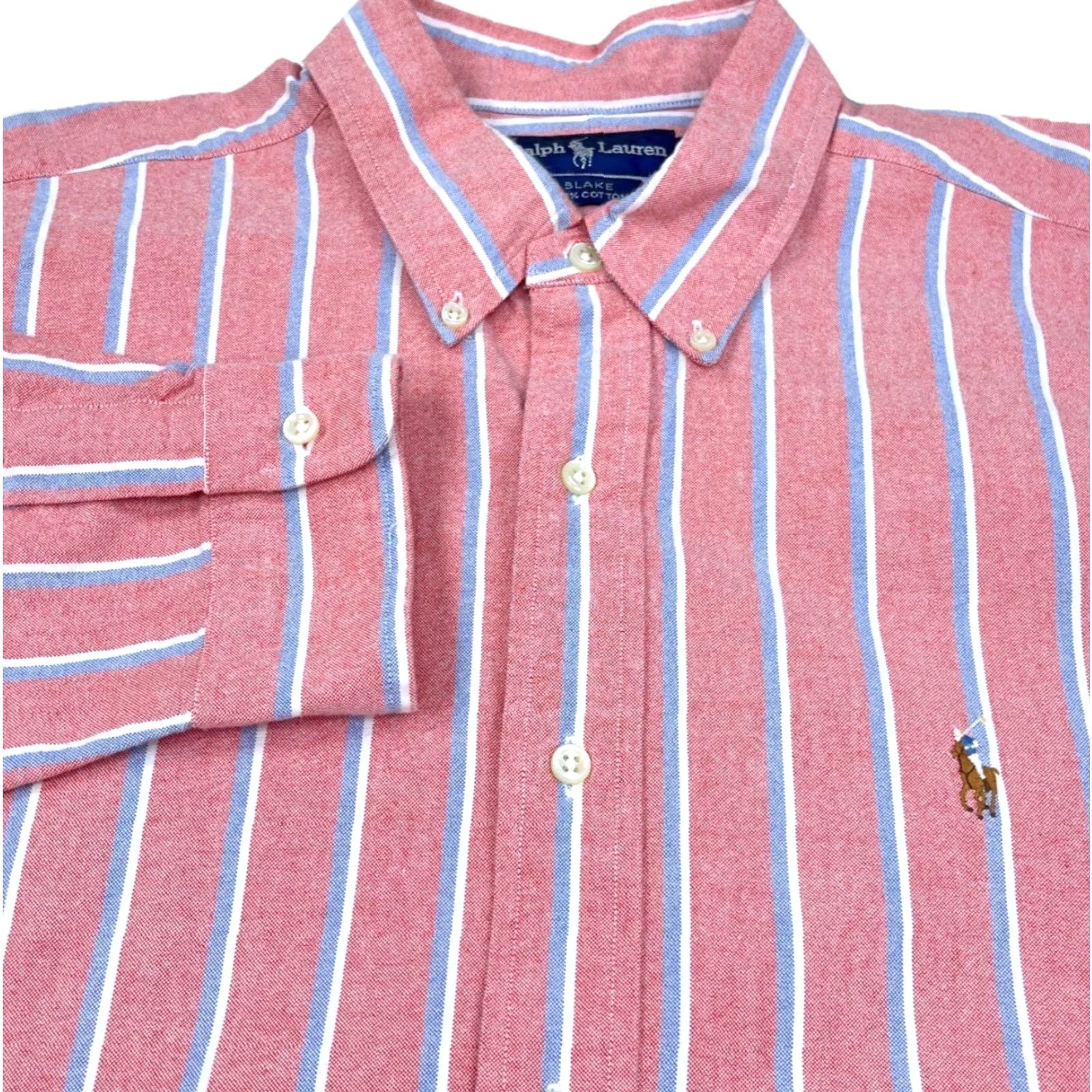 Ralph Lauren Ralph Lauren Shirt Men XL Pink Purple Oxford Button-Up Classic Fit Cotton Size 46R - 2 Thumbnail