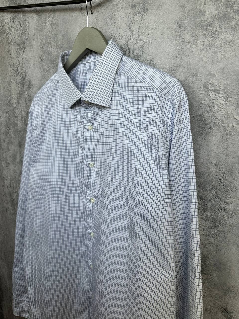 Brioni Brioni Dress Shirt Button Up Blue Micro Check LS Made Italy Size US XL / EU 56 / 4 - 5 Thumbnail