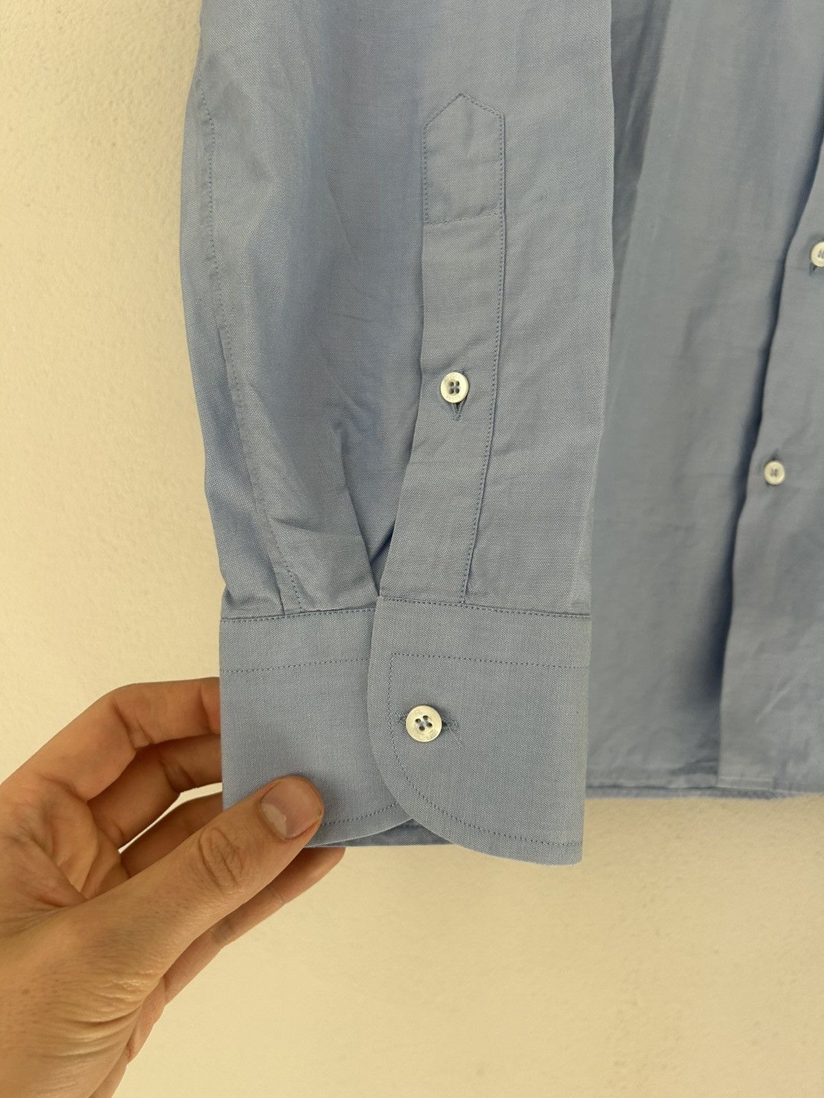 Gucci Blue Shirt with White Collar and Pierced Heart Embroidery Size US M / EU 48-50 / 2 - 8 Thumbnail