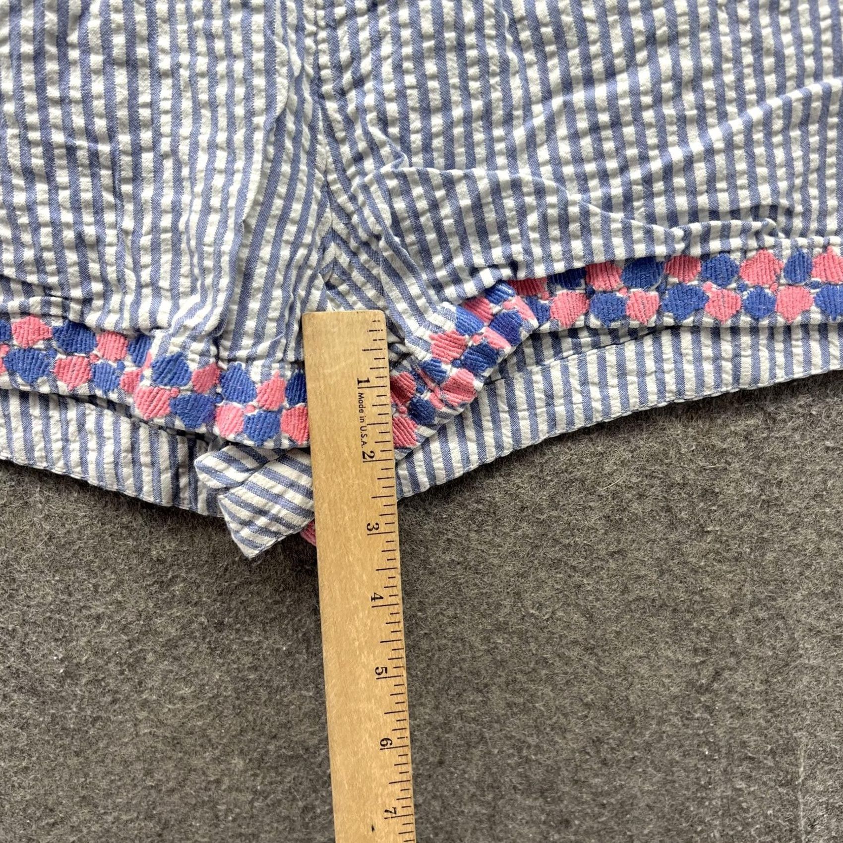 Vineyard Vines Vineyard Vines Shorts Womens Medium Blue Striped Seersucker Tassel Trim Lounge Shorts Size 32" / US 10 / IT 46 - 5 Thumbnail