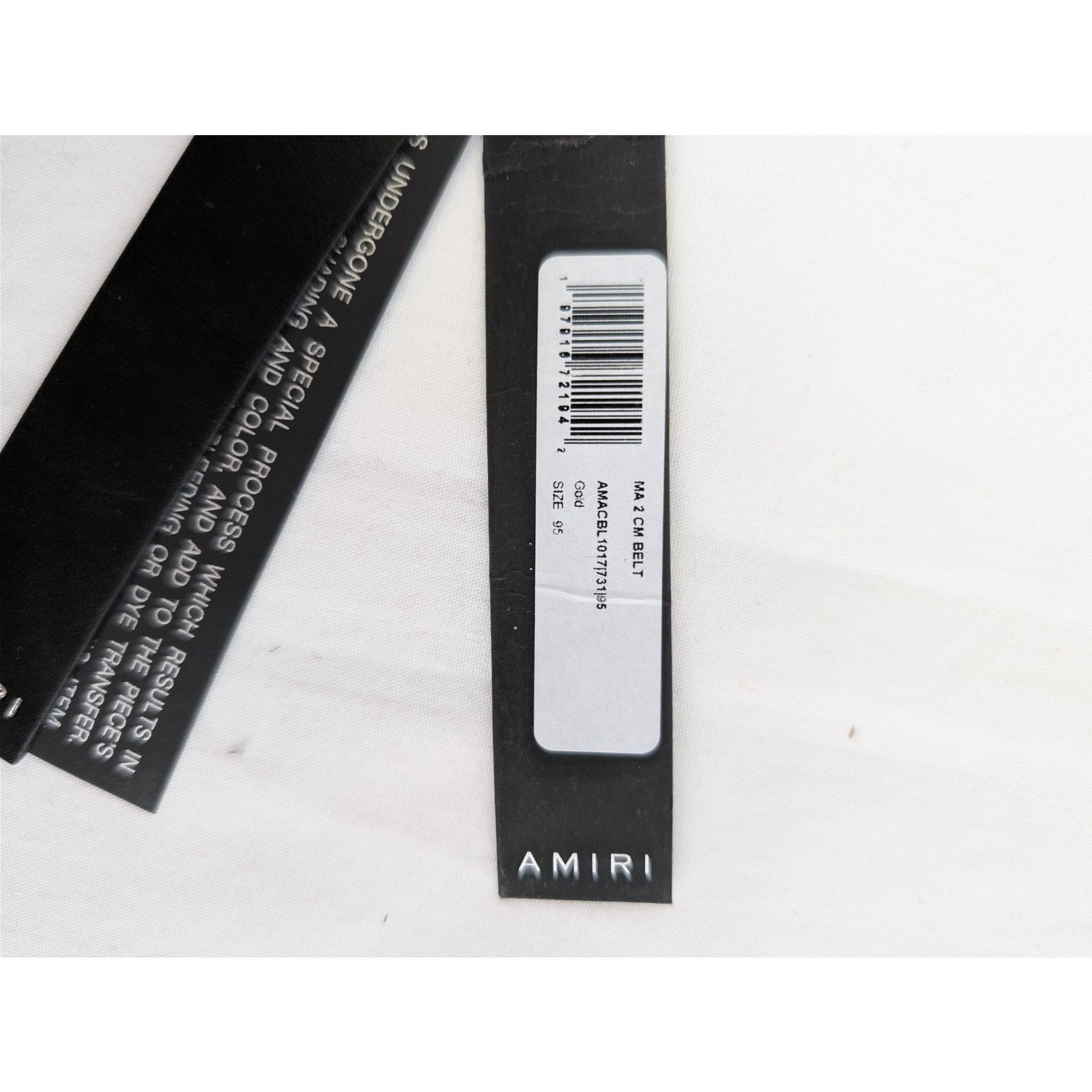 Amiri o1rshd1 Q:3 / Size: 95cm / MA 2 Cm Belt in Gold/Black Size 38 - 15 Thumbnail