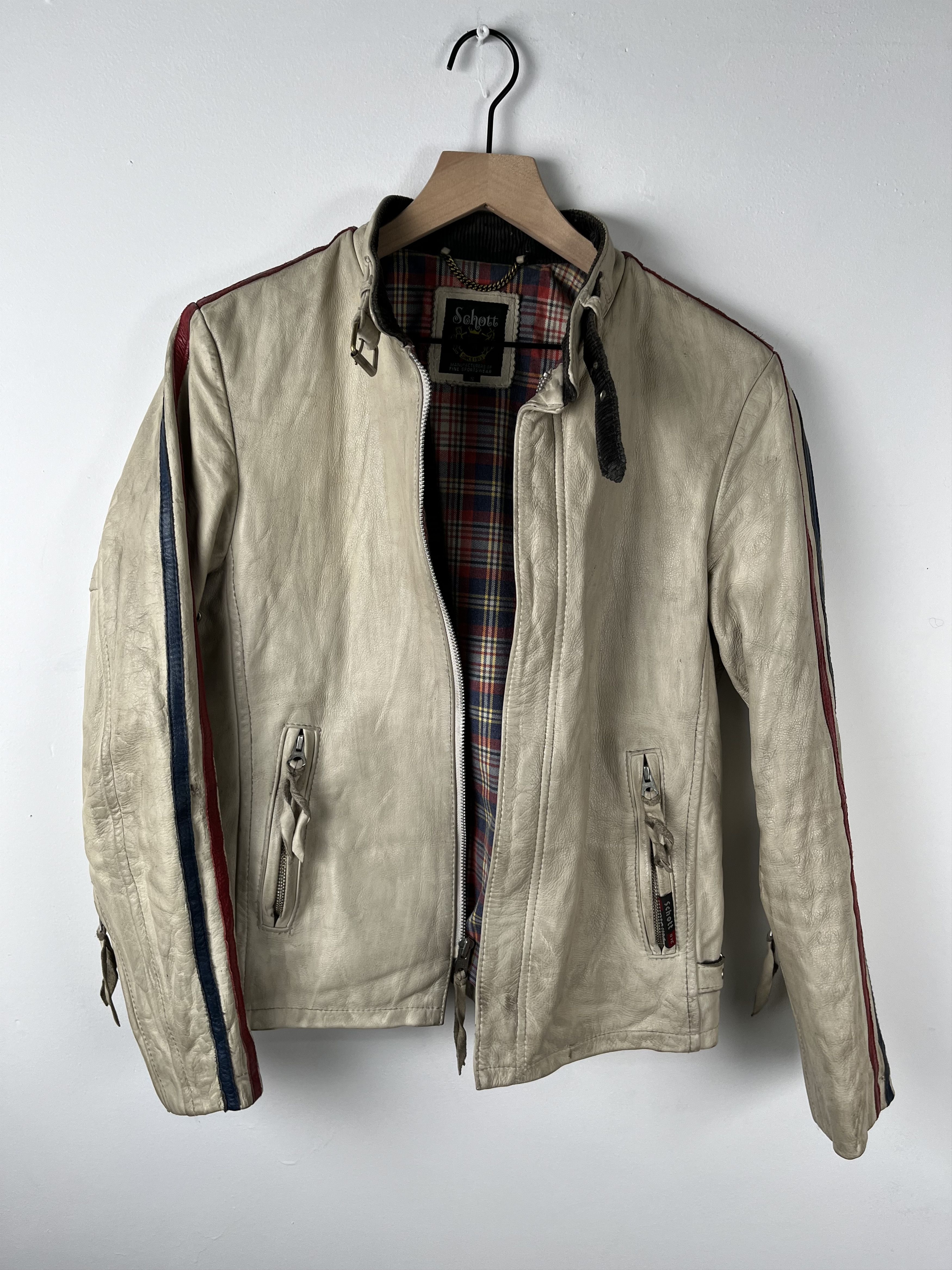 Schott Schott Leather Motocross Cafe Racer Jacket Size US S / EU 44-46 / 1 - 5 Thumbnail