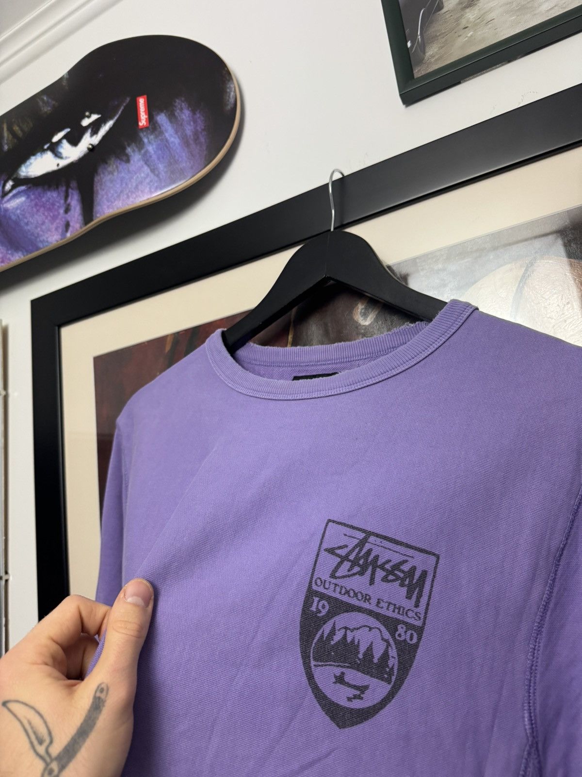 Stussy 💥90s Stussy Outdoor Ethics Vintage Crewneck Distressed Wash Size US M / EU 48-50 / 2 - 3 Thumbnail