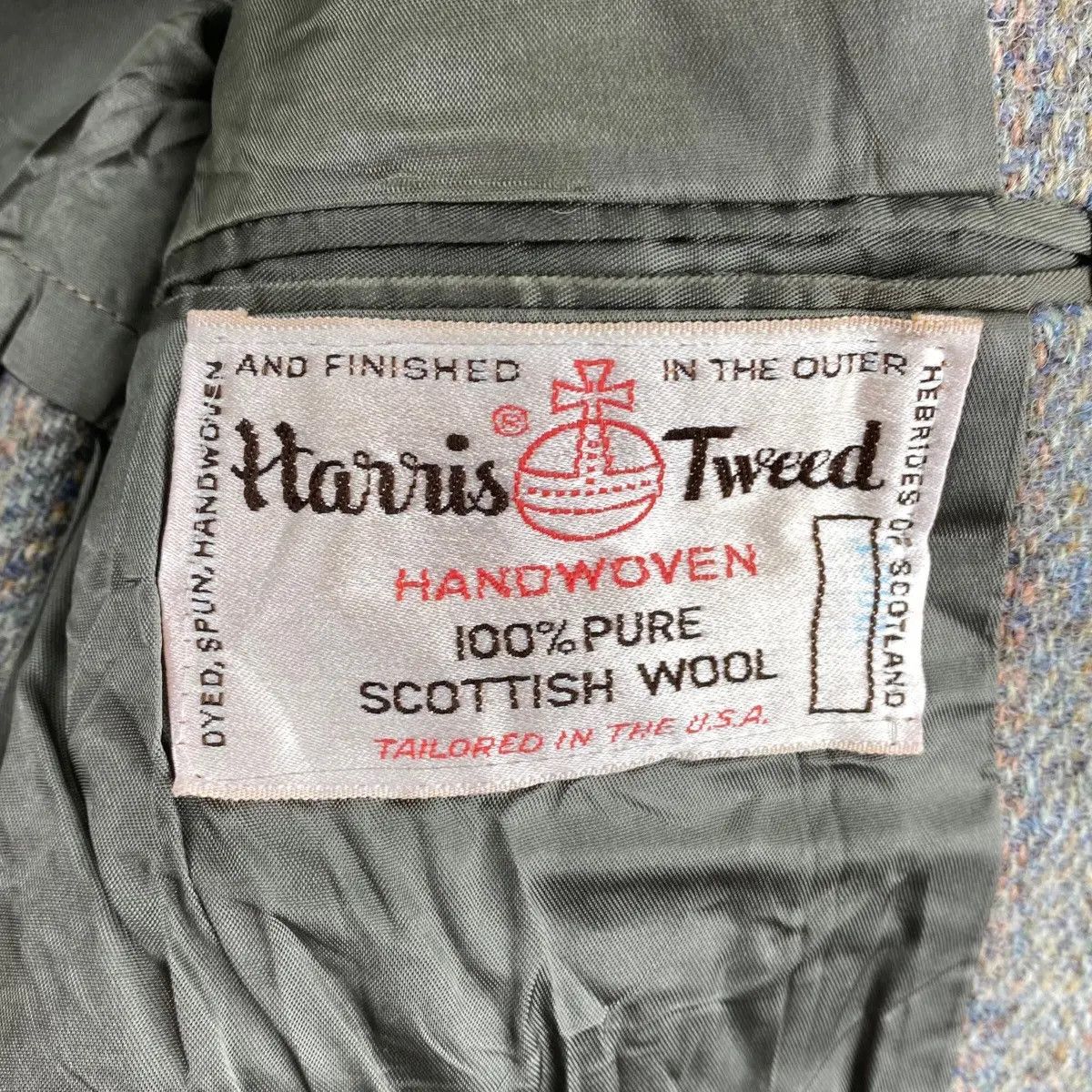 Harris Tweed Vtg HARRIS TWEED Hand Woven Houndstooth Blazer Lawrence Shop Size 40R - 9 Thumbnail