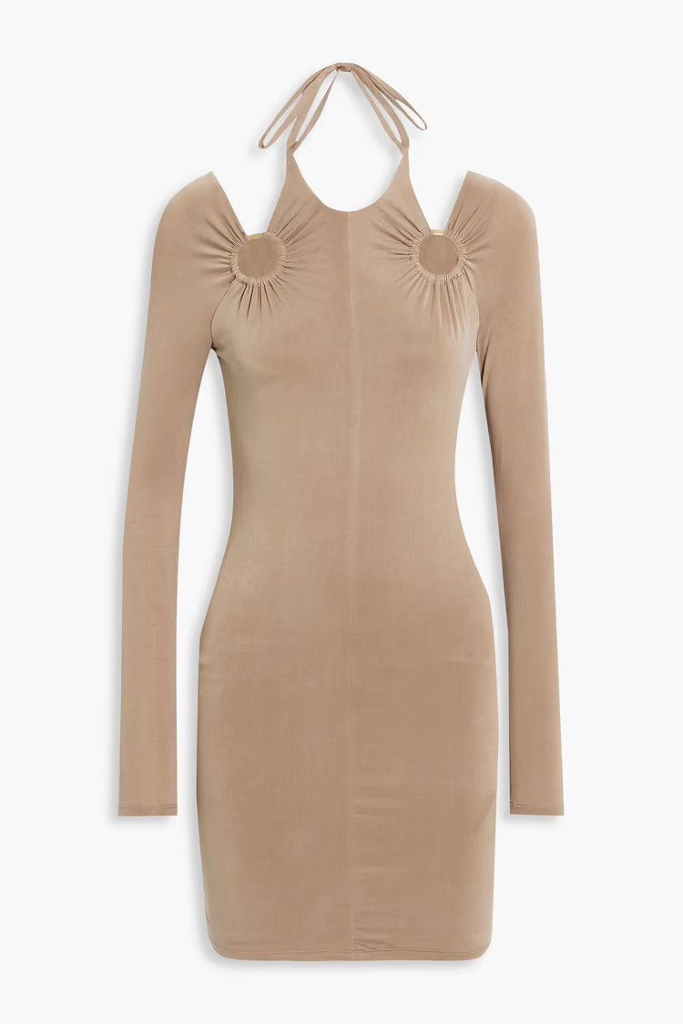 Dion Lee DION LEE Cutout cupro-blend mini dress Mushroom UK 6 Size XS / US 0-2 / IT 36-38 - 1 Thumbnail