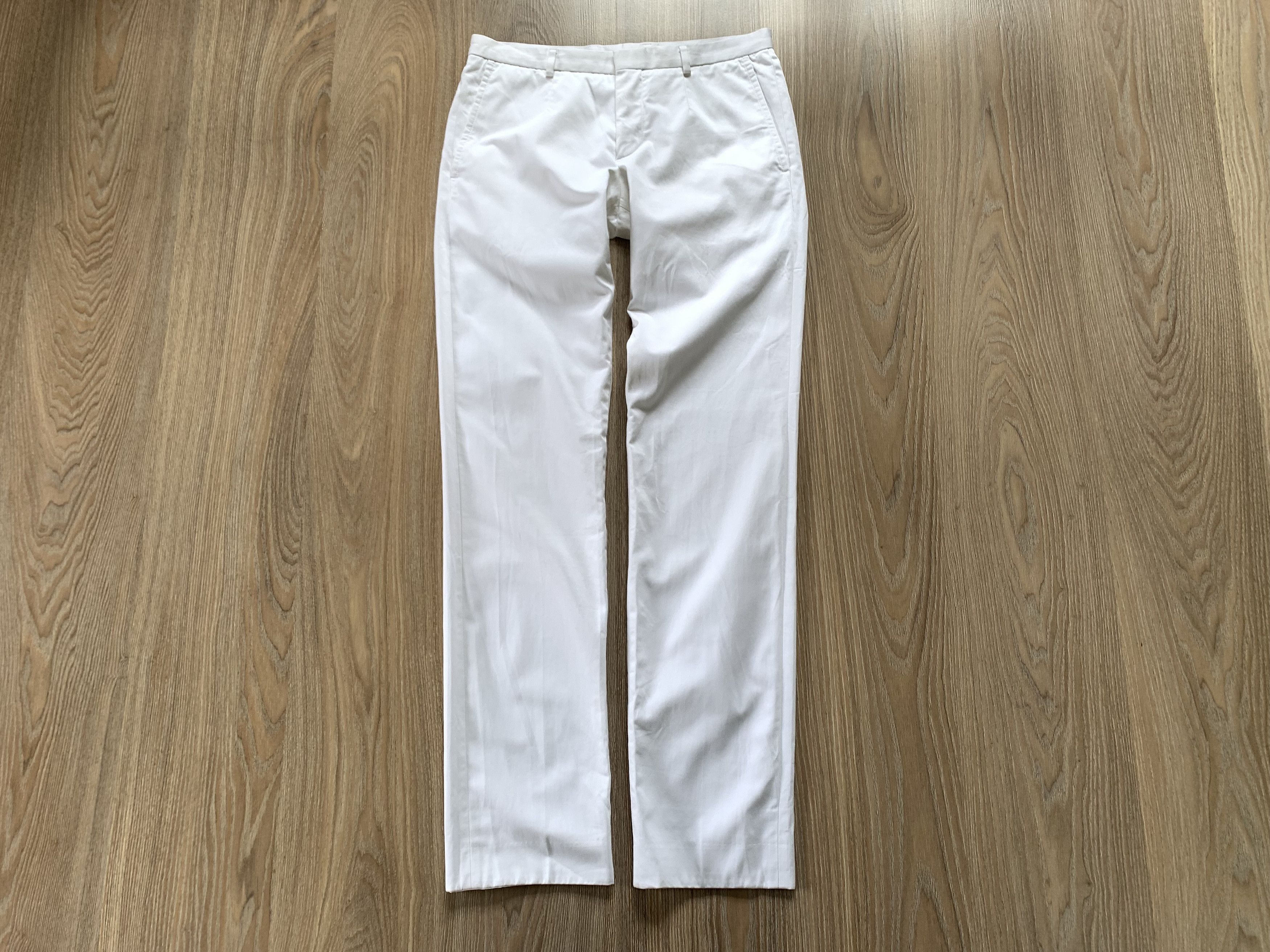Hugo Boss Hugo Boss White Cotton Tailored Trousers Pants Size 34" / US 12 / IT 48 - 2 Thumbnail