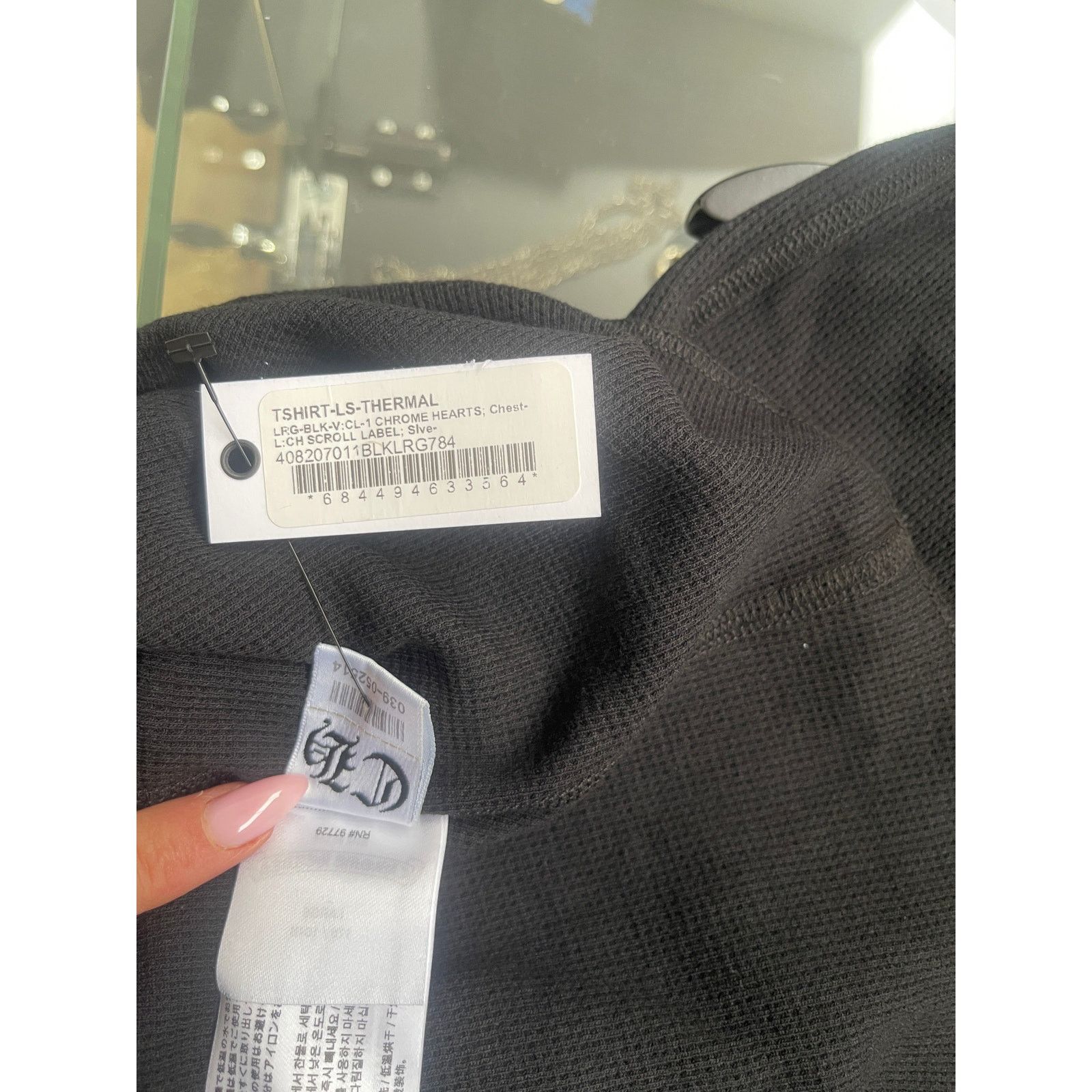 Chrome Hearts Chrome Hearts Scroll Logo Long-Sleeve Thermal Shirt 'Black' Size US M / EU 48-50 / 2 - 8 Thumbnail