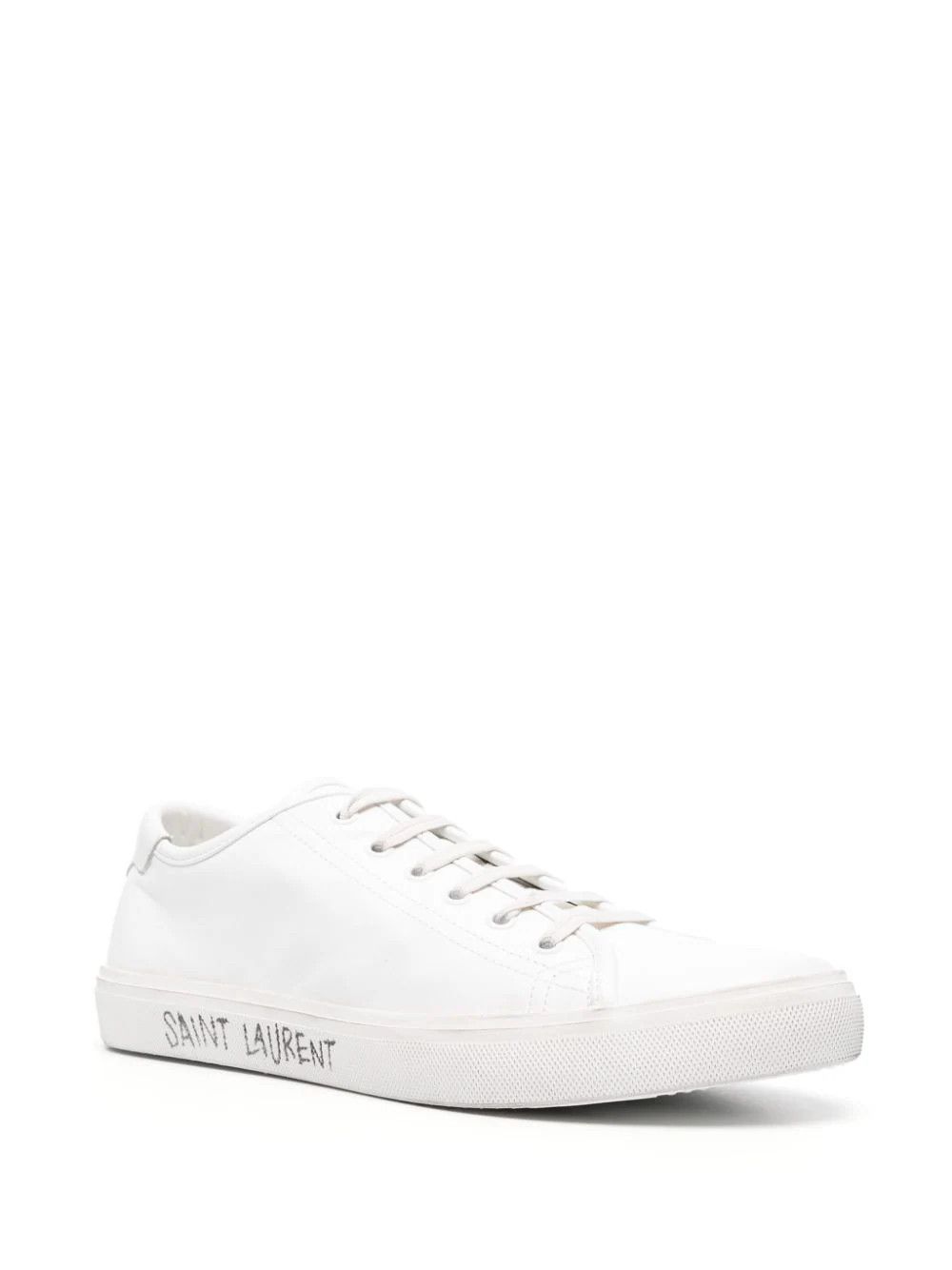 Saint Laurent Paris o1s1wg111024 Malibu Canvas Leather Sneakers in White Size US 10.5 / EU 43-44 - 4 Thumbnail
