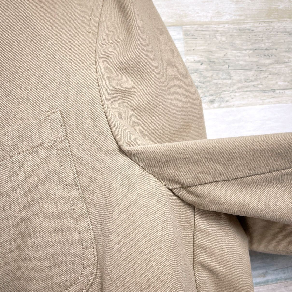 Lands' End Lands End Twill Sport Coat Beige Elbow Patches Mens 40R Size 40R - 3 Thumbnail
