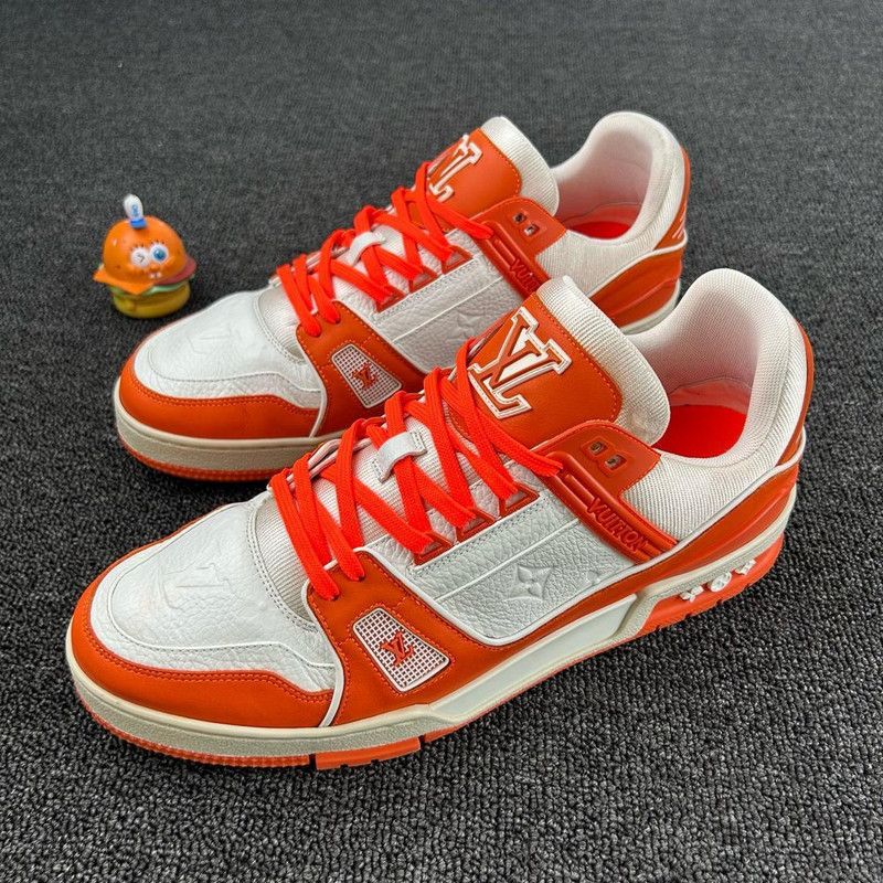Louis Vuitton Louis Vuitton Orange Trainer Low Top Sneakers 0079 Size US 12 / IT 42 - 1 Thumbnail
