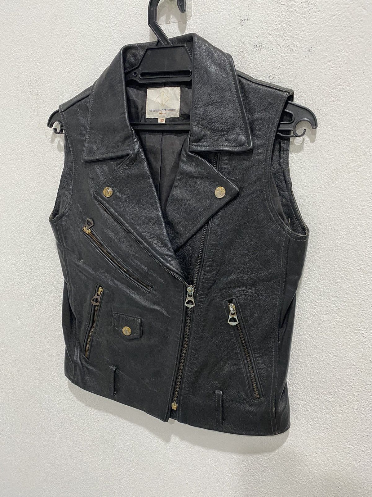 Kadoya × Leather × Opening Ceremony OPENING CEREMONY SEDITIONARIES LEATHER VEST DOUBLE COLLAR Size US XS / EU 42 / 0 - 1 Thumbnail