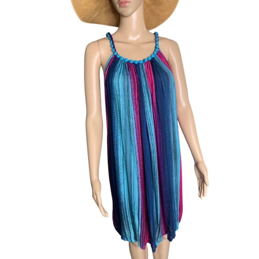 Handmade Vintage Hand Made Midi Summer Boho Tank Dress Women One Size Size ONE SIZE - 9 Thumbnail