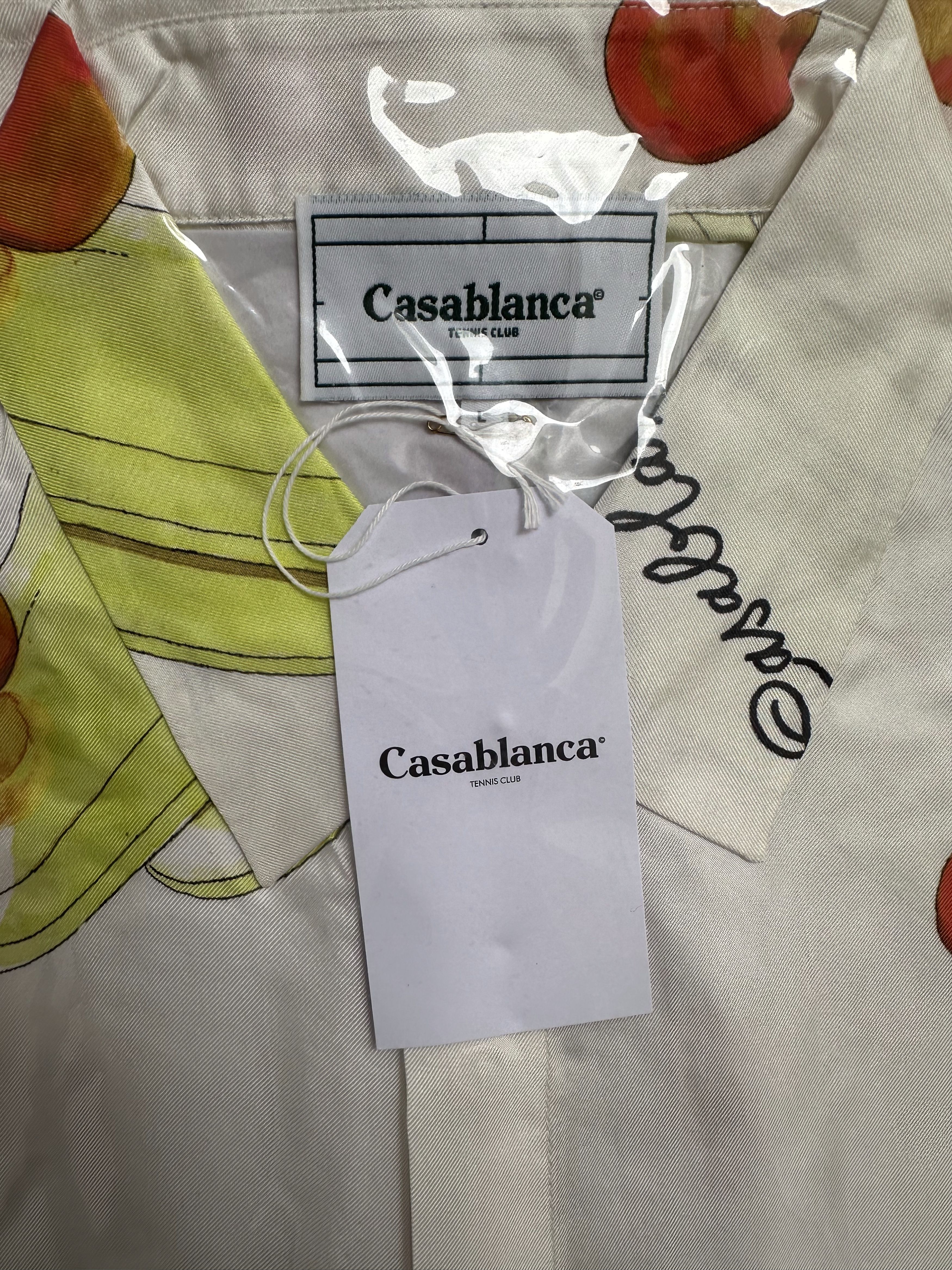 Casablanca SSENSE Exclusive (2019 Archive) Encore Les Orange Silk Shirt Size US L / EU 52-54 / 3 - 6 Thumbnail