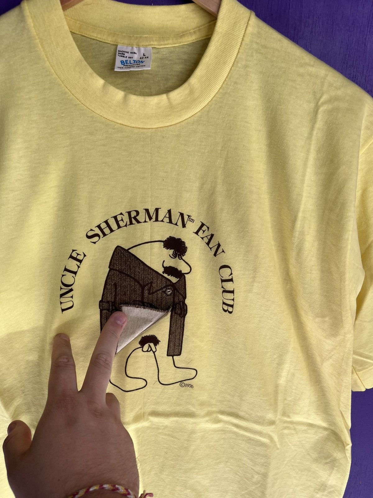 Vintage Vintage 1976 Uncle Sherman fan club peeper t-shirt Size US M / EU 48-50 / 2 - 3 Thumbnail
