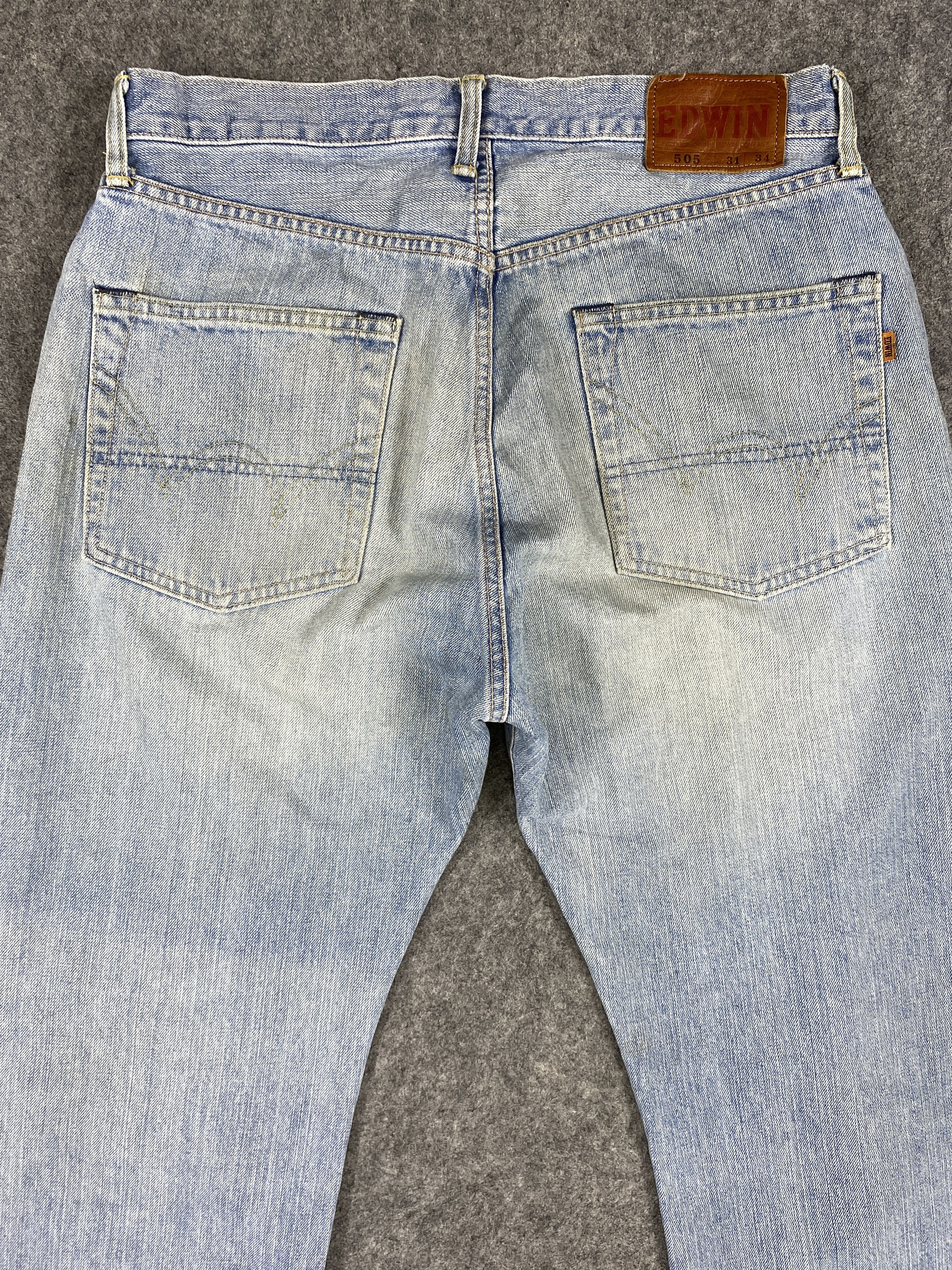 Edwin Vintage Mud Wash Selvedge Edwin 505 Jeans 31x31.5 -JN1332 Size US 31 - 4 Thumbnail