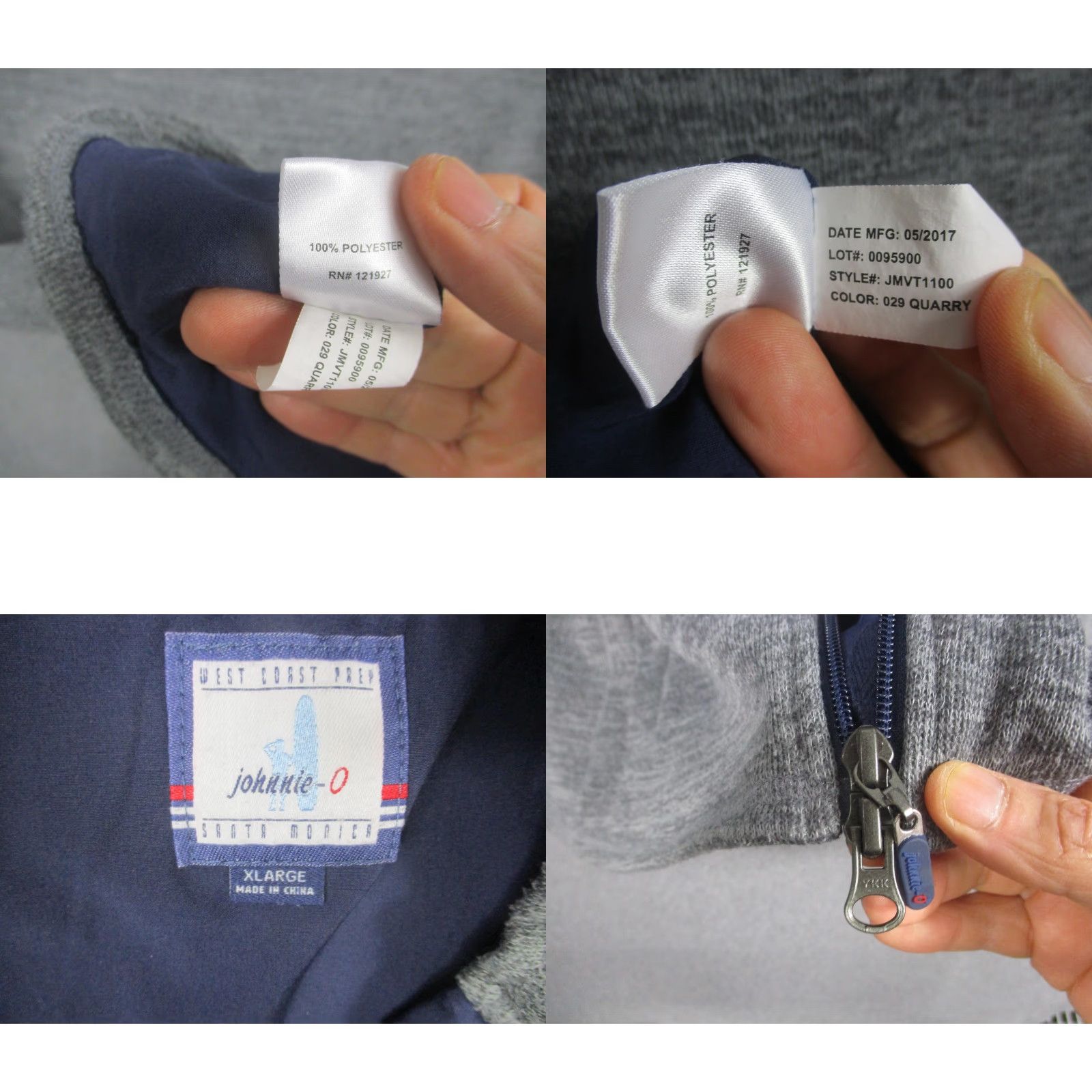 johnnie-O VINTAGE: No — (not vintage) Johnnie-O Vest Mens XL Gray Heather Full Zip Knit Lined Pockets Golf JMVT1100 Size US XL / EU 56 / 4 - 9 Thumbnail