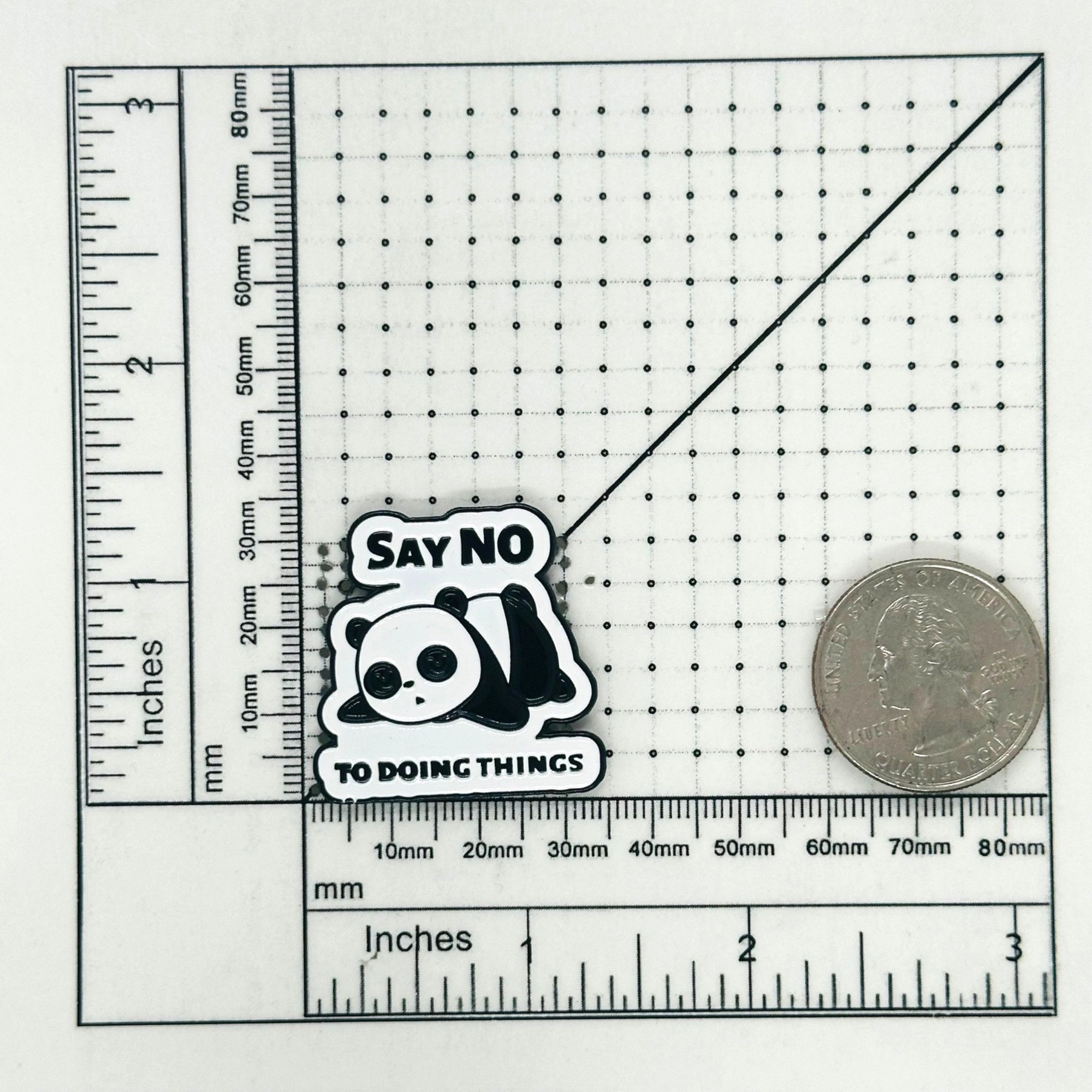 Other ⭐Oz Enamel Pin Lazy Panda Animal Broch Say No To Doing Thing Size ONE SIZE - 6 Thumbnail