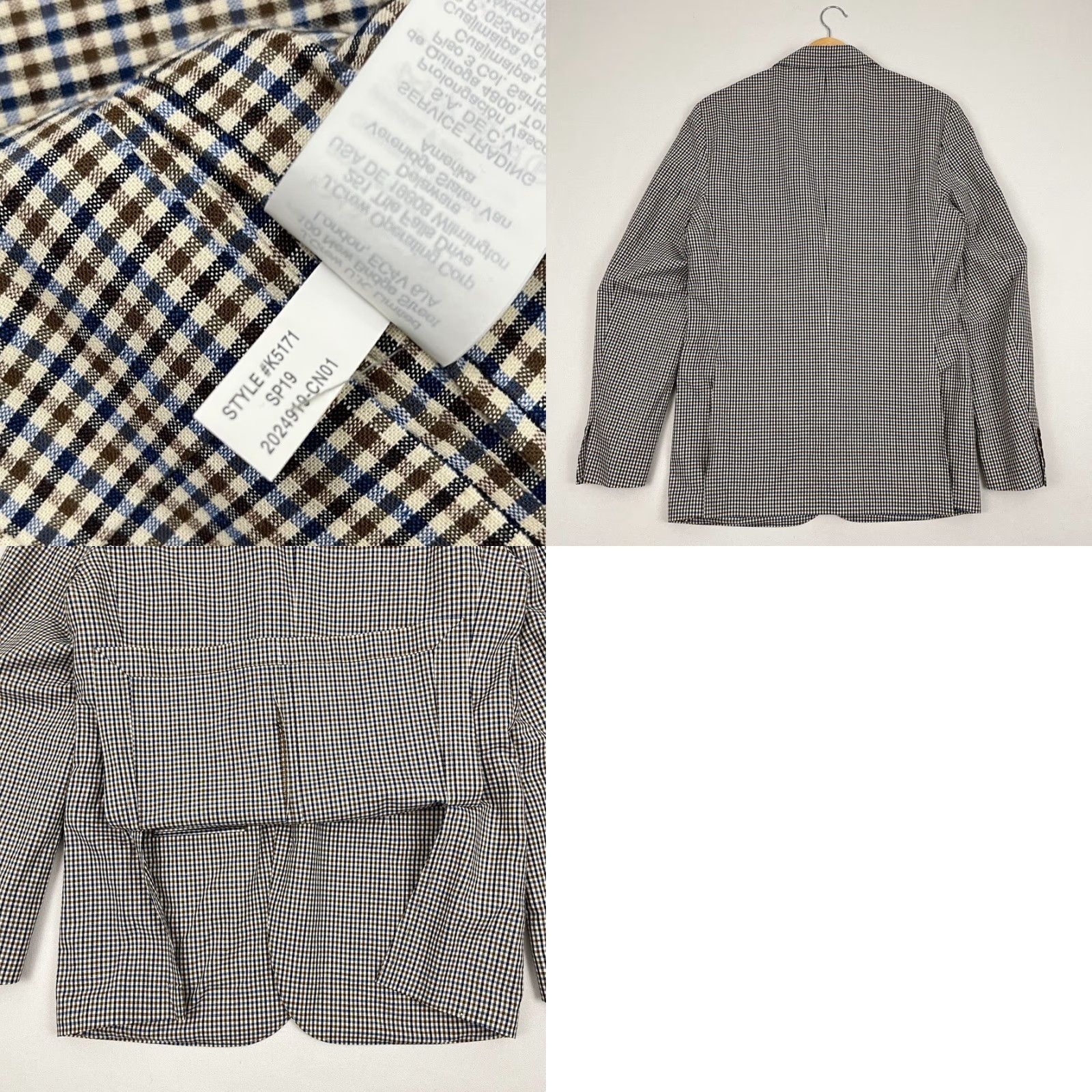J.Crew J. CREW Ludlow Somelos Sport Blazer Mens 40R Slim Brown Plaid Linen Unstructured Jacket Size 40R - 9 Thumbnail