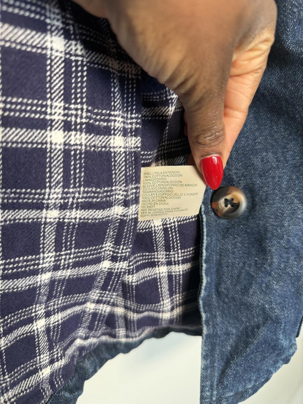 St. Johns Bay Denim Hunter Coat with Corduroy Collar and Plaid Lining Size S / US 4 / IT 40 - 6 Thumbnail