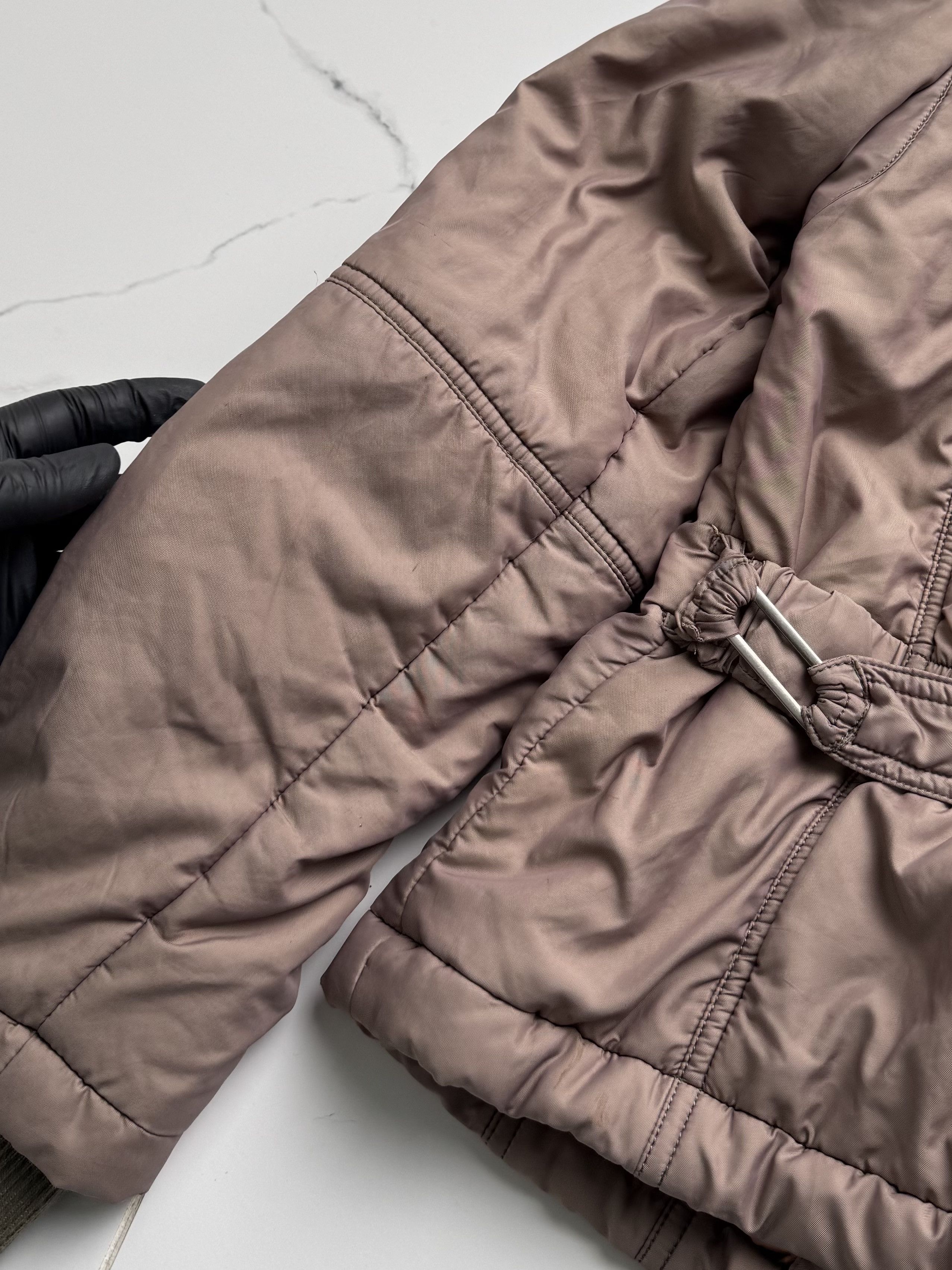Vintage Beige Utility Jacket Women Moto Biker Y2K Buckle Coat Retro Size M / US 6-8 / IT 42-44 - 15 Thumbnail