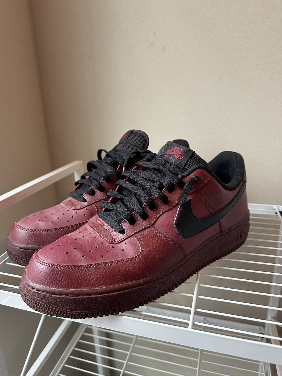Nike Nike Air Force 1 Maroon Size US 12 / EU 45 - 1 Thumbnail
