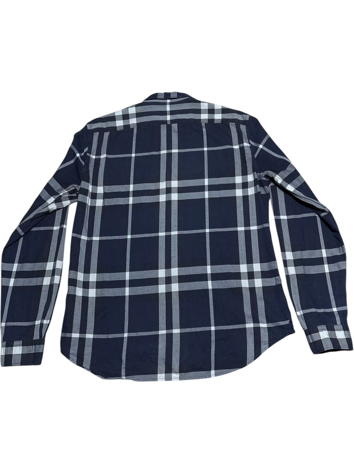 Burberry M Burberry Plaid Blue Gray Checkered Shirt Button up down Size US M / EU 48-50 / 2 - 2 Thumbnail