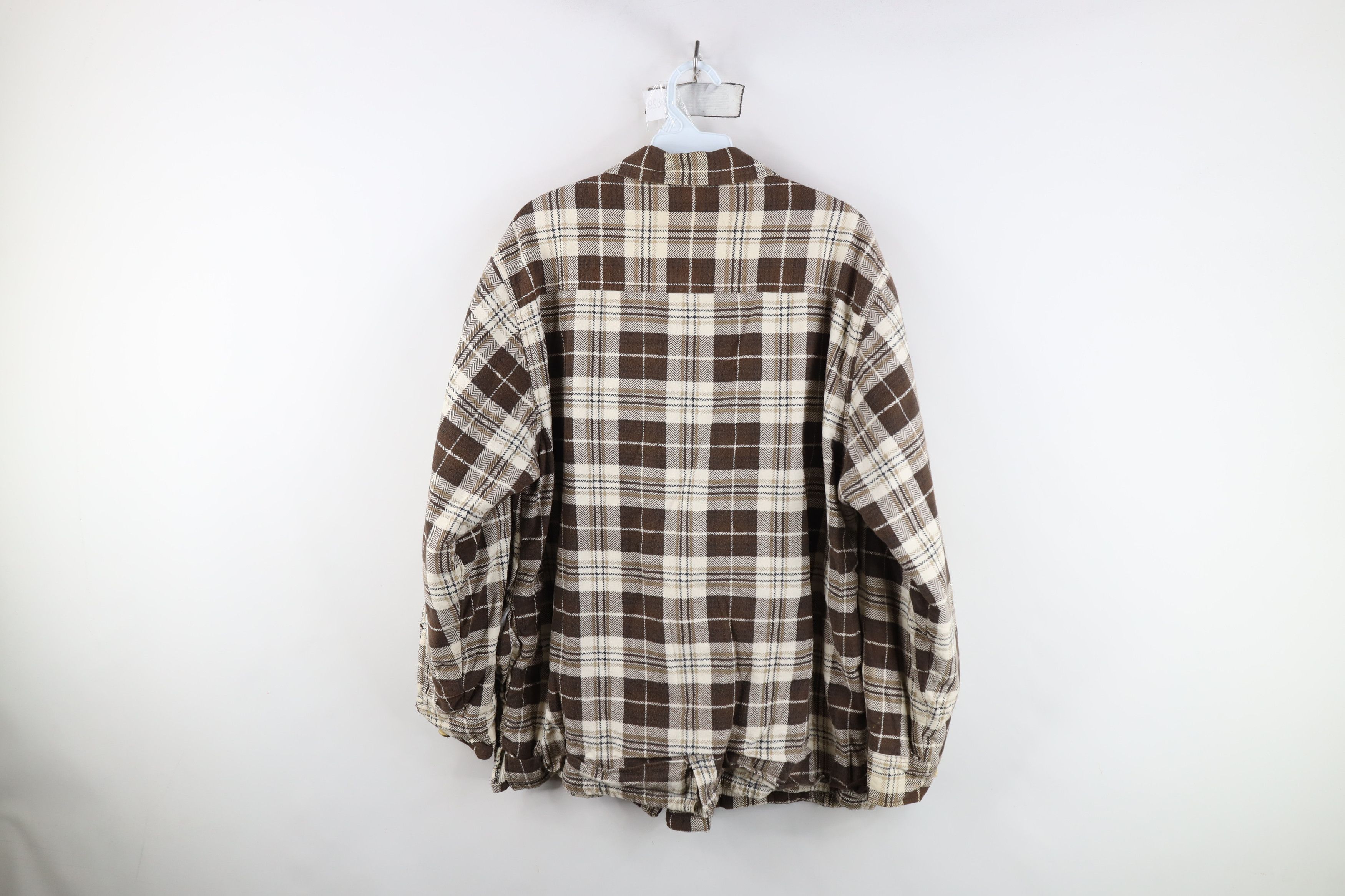 Vintage Vintage 90s Streetwear Knit Lined Flannel Shirt Jacket Size US L / EU 52-54 / 3 - 13 Thumbnail