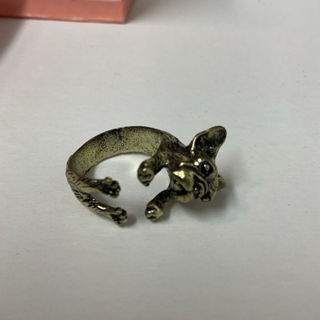 The Unbranded Brand NWT Adjustable Wrap French Bulldog Ring Pet Jewelry Size ONE SIZE - 5 Thumbnail
