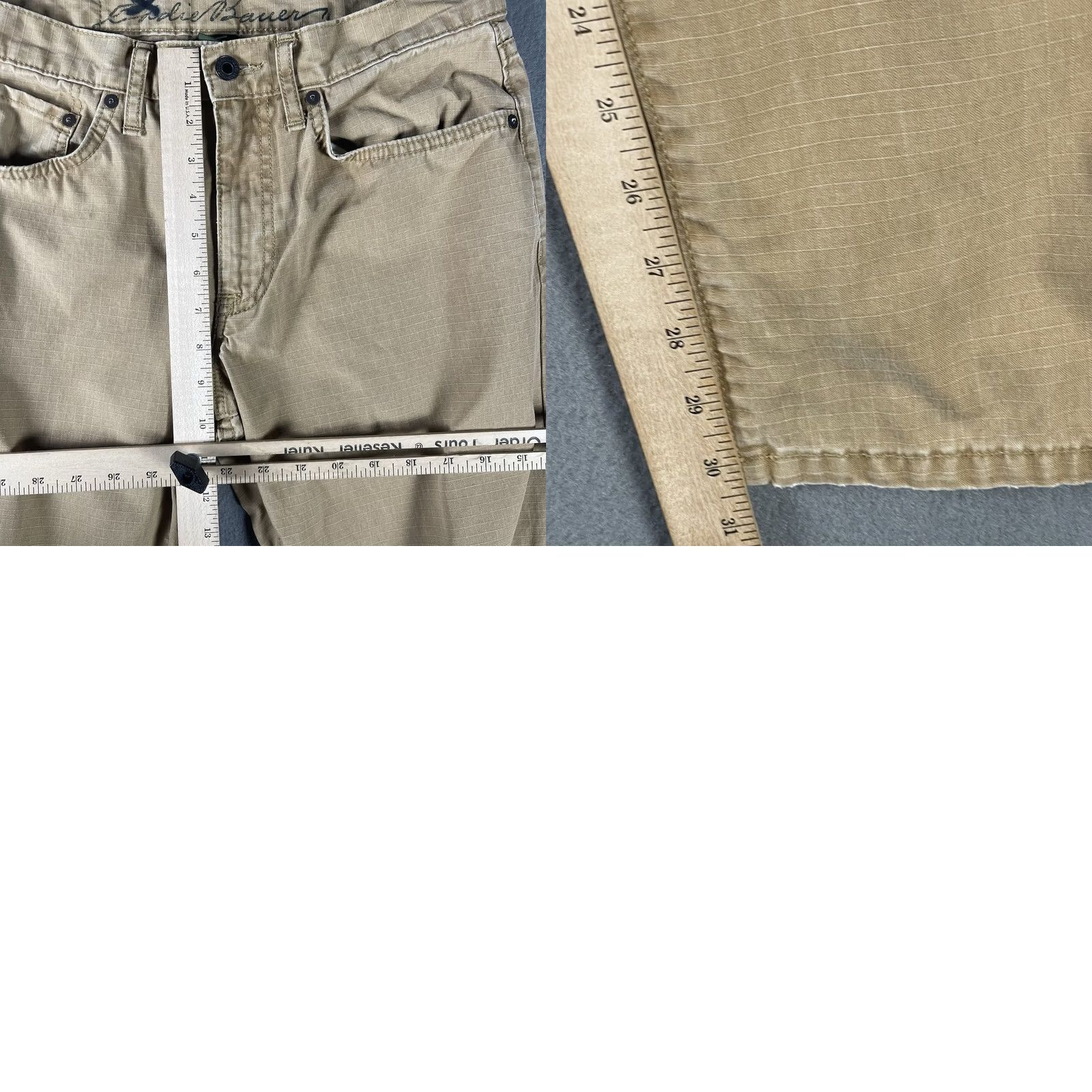 Eddie Bauer Eddie Bauer Jeans Mens 30x32 Tan Denim Straight Fit Distressed 5-Pocket Western USA 90s Retro Nature Outdoors Mens Size US 30 / EU 46 - 9 Thumbnail