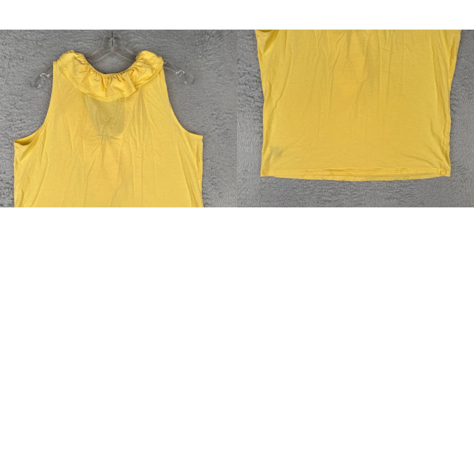 Tommy Hilfiger Tommy Hilfiger Shirt Women XL Yellow Tank Sleeveless V-Neck Ruffle 80s 90s Modern American Casual Workwear Mens Women Girls Size XL / US 12-14 / IT 48-50 - 9 Thumbnail