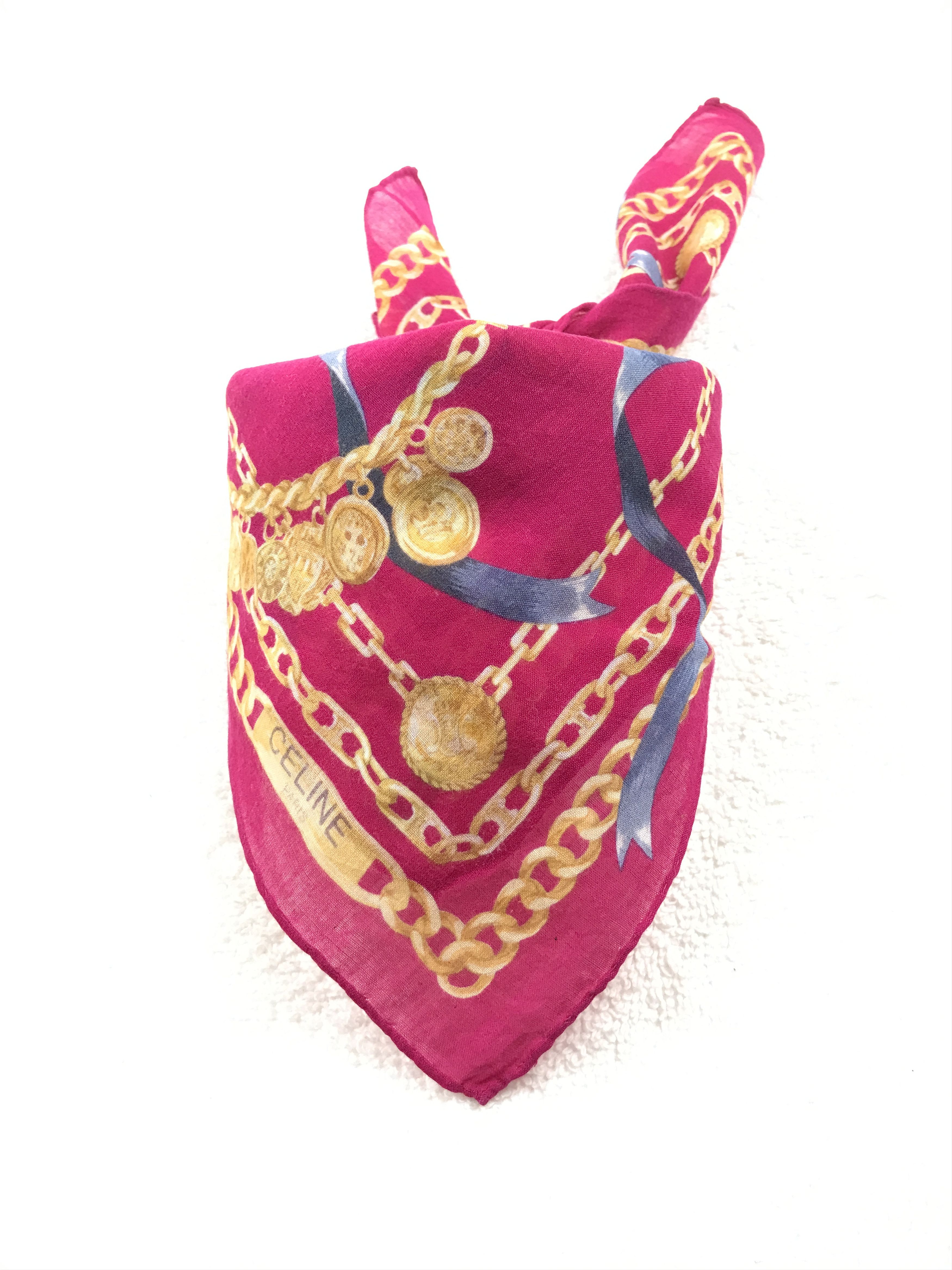 Celine × Vintage Vintage Celine Bandana Neckerchief Handkerchief Size ONE SIZE - 3 Thumbnail