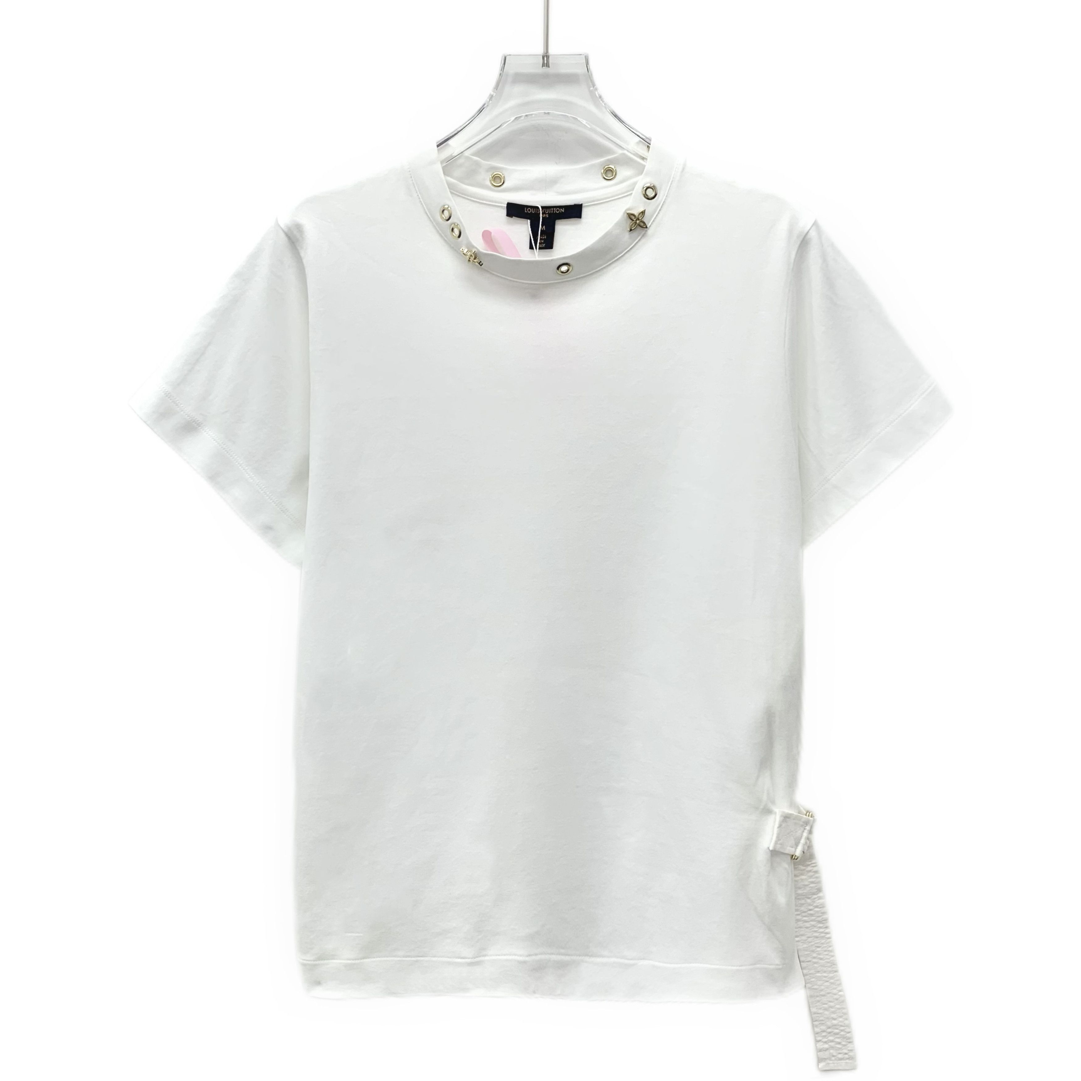Louis Vuitton T-Shirt – White Cotton Gold Accents (Size M)