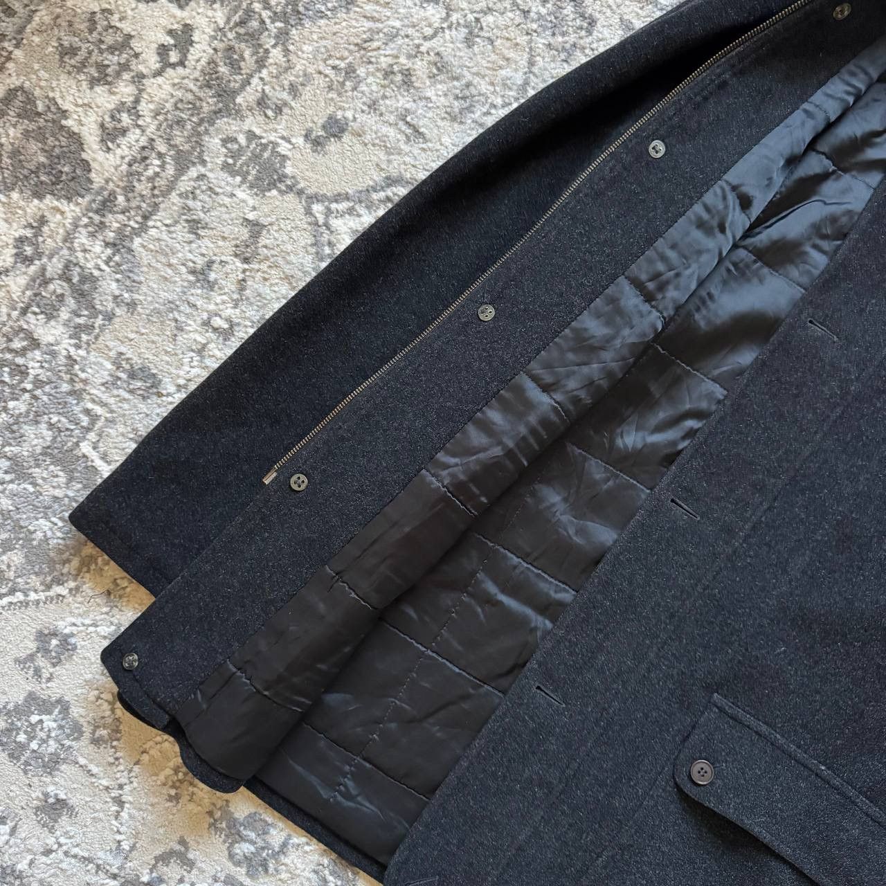 Cerruti 1881 Cerruti Vintage Heavy Wool Classic Retro Zip Coat Jacket Size US XL / EU 56 / 4 - 4 Thumbnail