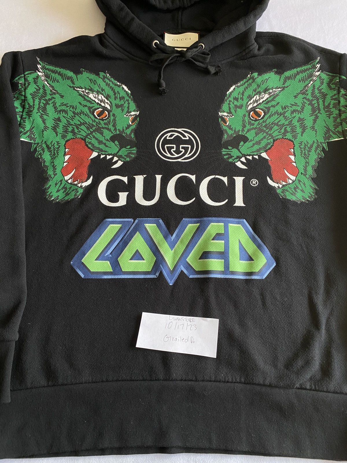image of Gucci Tiger Loved Hoodie Black Large, Men's