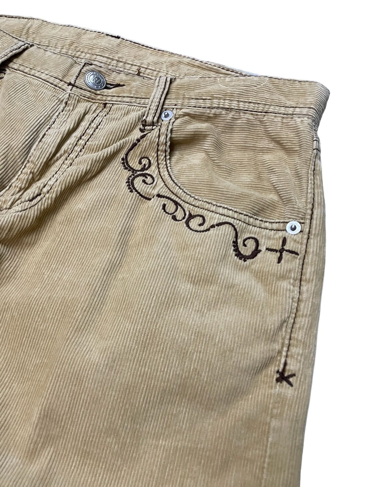 GOSTAR DE FUGA × Hysteric Glamour The 7three Japan Studded Rhinestones Corduroy Brown Pants Size US 32 / EU 48 - 10 Thumbnail