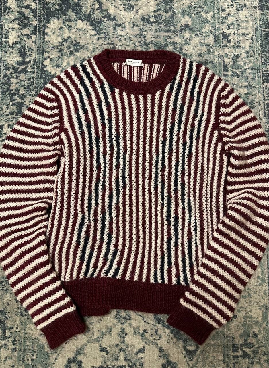 Saint Laurent Paris Saint Laurent Paris Wool Blend Striped Sweater Size US L / EU 52-54 / 3 - 1 Thumbnail