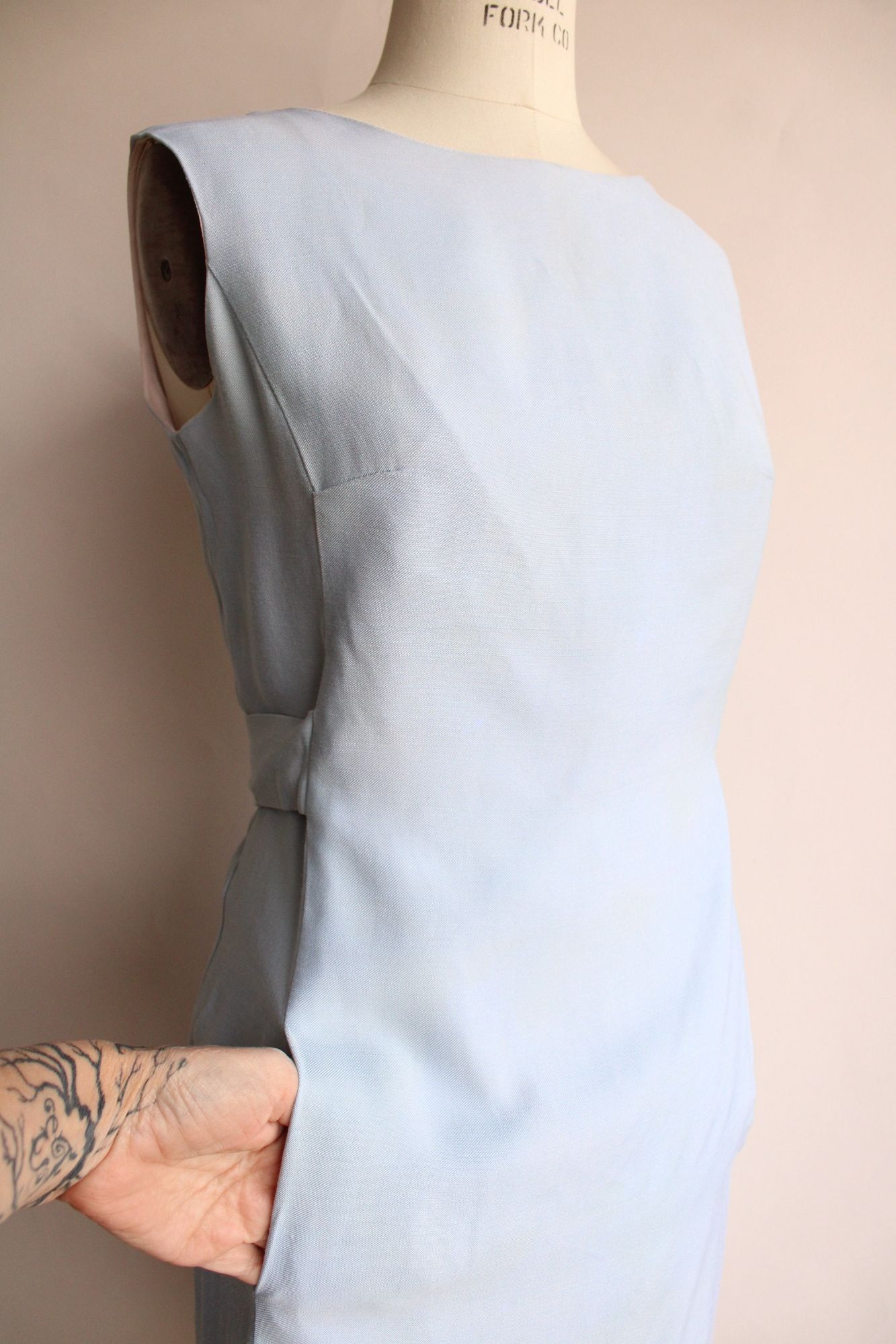 Vintage Vintage 1960s Dress with Pockets, Emma Domb Pale Blue, Matc Size M / US 6-8 / IT 42-44 - 4 Thumbnail
