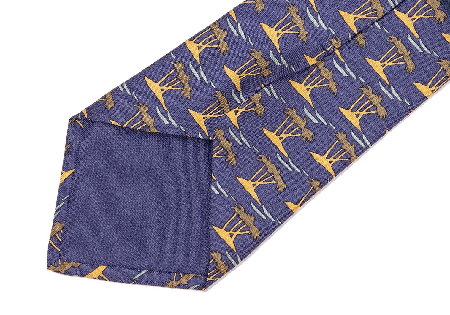 Hermes Silk Tie with Palm Pattern in Purple Size ONE SIZE - 7 Thumbnail