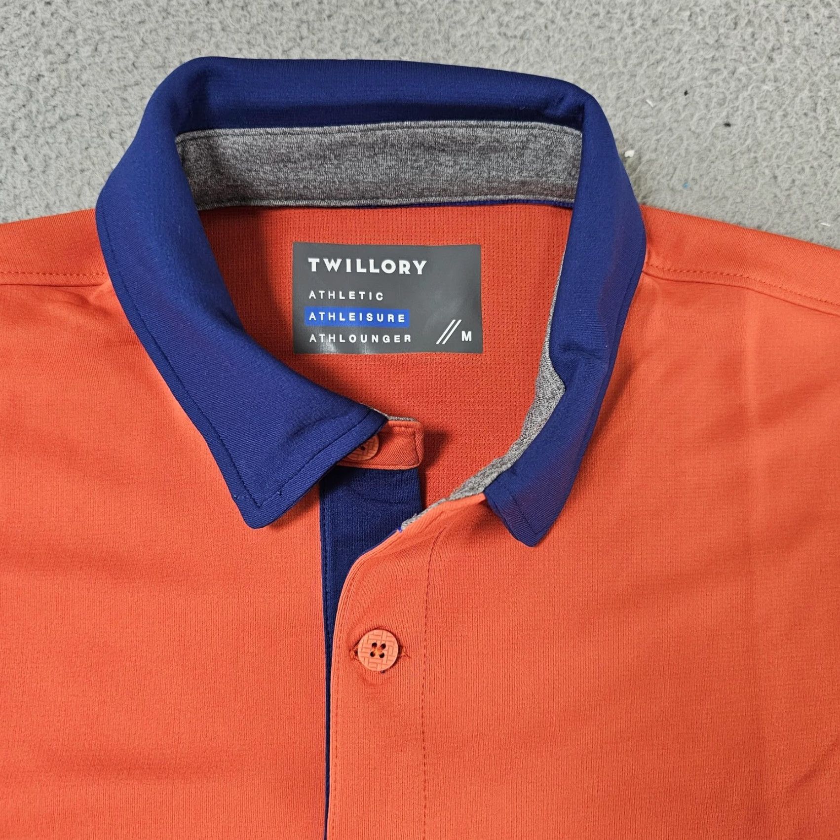 Vintage Twillory Polo Shirt Mens M Orange Blue Athletic Golf Performance Regular Short Sleeve Polo Mens Size US M / EU 48-50 / 2 - 2 Thumbnail
