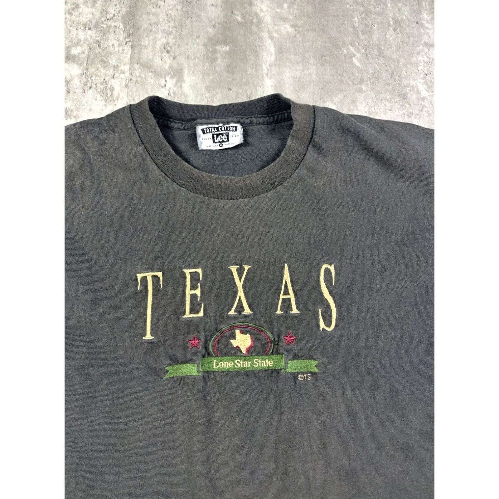 Lee VINTAGE Texas Lone Star State Embroidered T Shirt Black XL Lee Crew Neck Short Sleeve Mens 90s Stars USA Size US XL / EU 56 / 4 - 4 Thumbnail