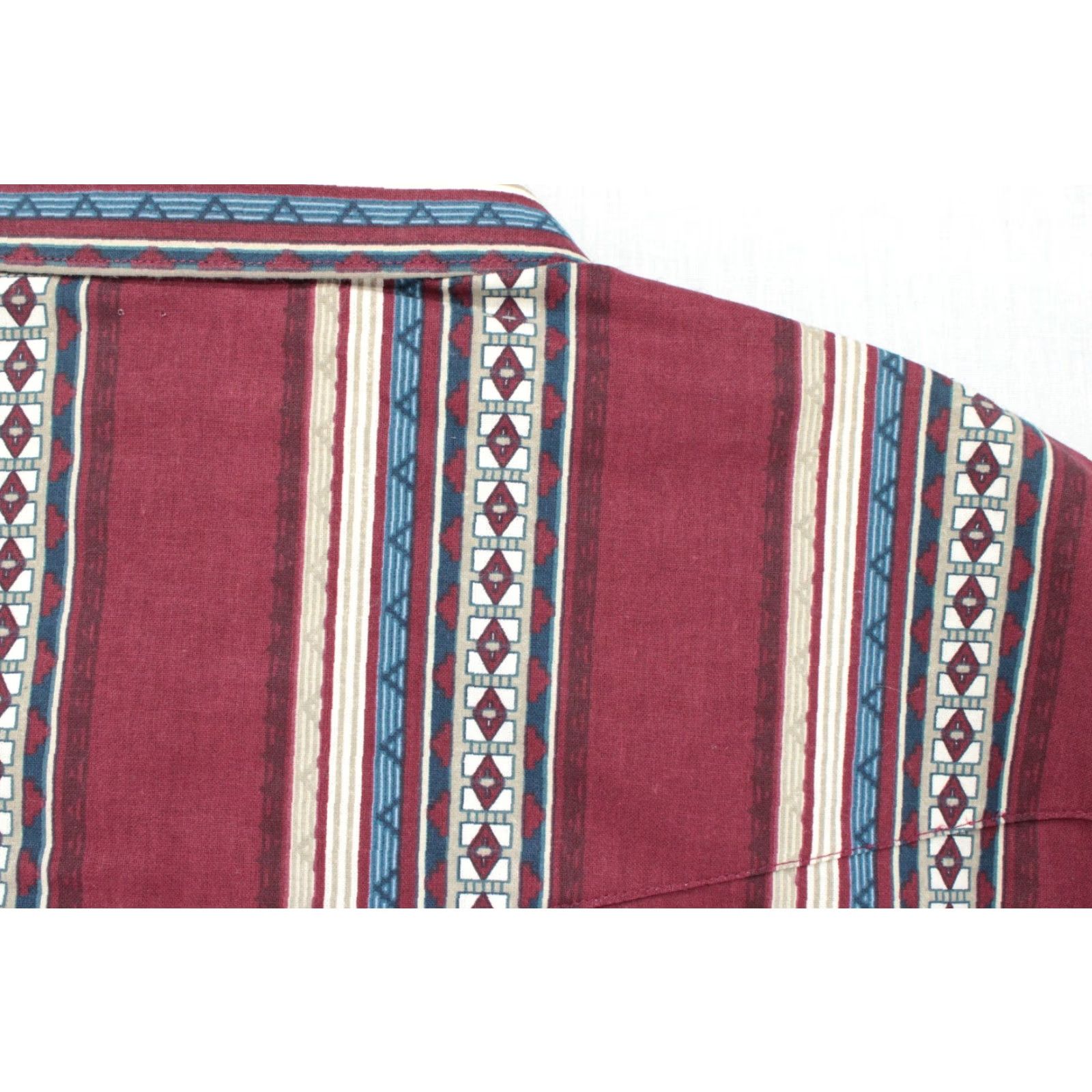 Wrangler VINTAGE Wrangler BrushPopper Shirt Mens XL Red Aztec Long Sleeve Red Pearl Western Size US XL / EU 56 / 4 - 4 Thumbnail