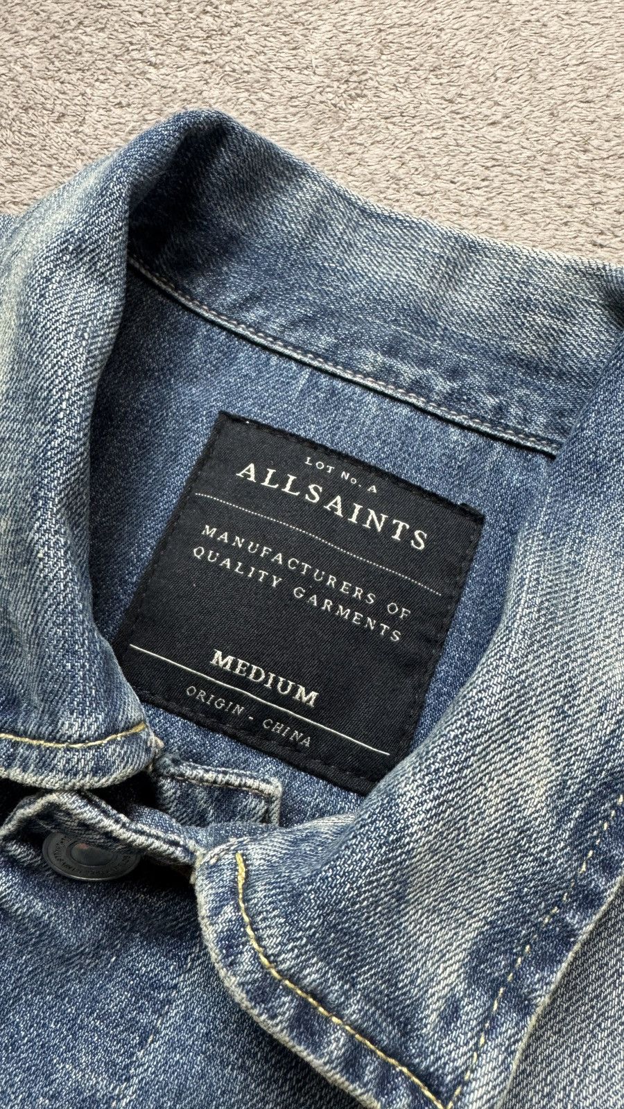 Japanese Brand Allsaints Vintage Washed Jeans Jacket grandpa diesel ysl y2k Size US M / EU 48-50 / 2 - 6 Thumbnail