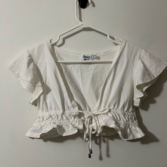 PRINCESS POLLY Princess Polly White Cropped Top Size M / US 6-8 / IT 42-44 - 1 Thumbnail