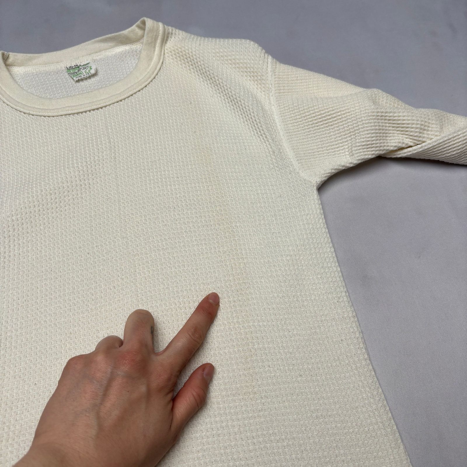 Sears × Vintage Vintage 70s Sears Thermal Waffle Shirt Men's Large Grunge Size US L / EU 52-54 / 3 - 7 Thumbnail