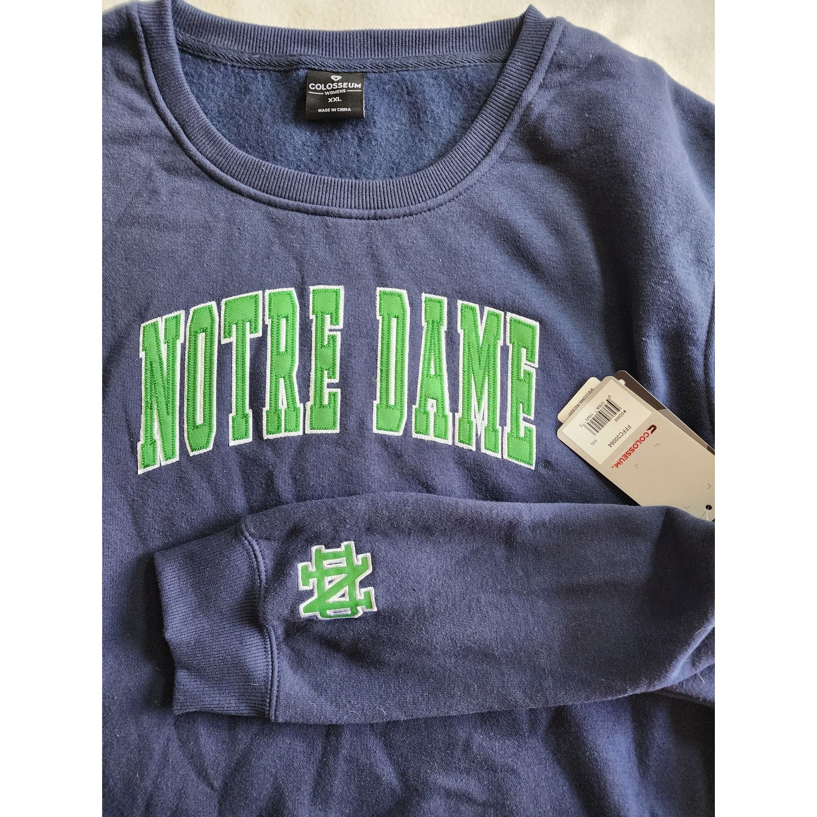 Colosseum Athletics Notre Dam Women's Sweatshirt XXL Colosseum Navy Green NWT Size XXL / US 16-18 / IT 52-54 - 1 Thumbnail